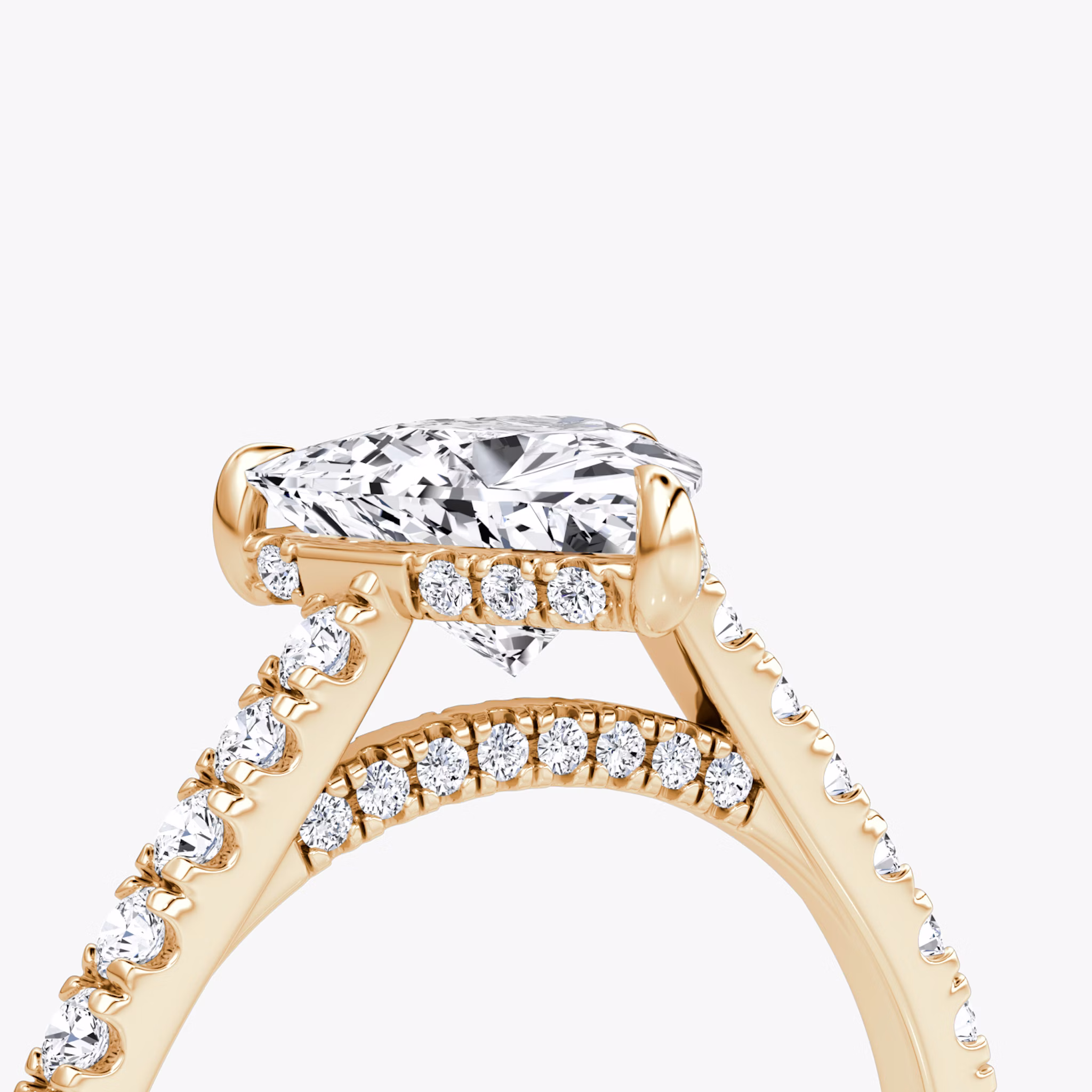 The Pavé Bridge | Trillion | 14k | Rose Gold | bandAccent: Pavé | diamondOrientation: vertical | caratWeight: other