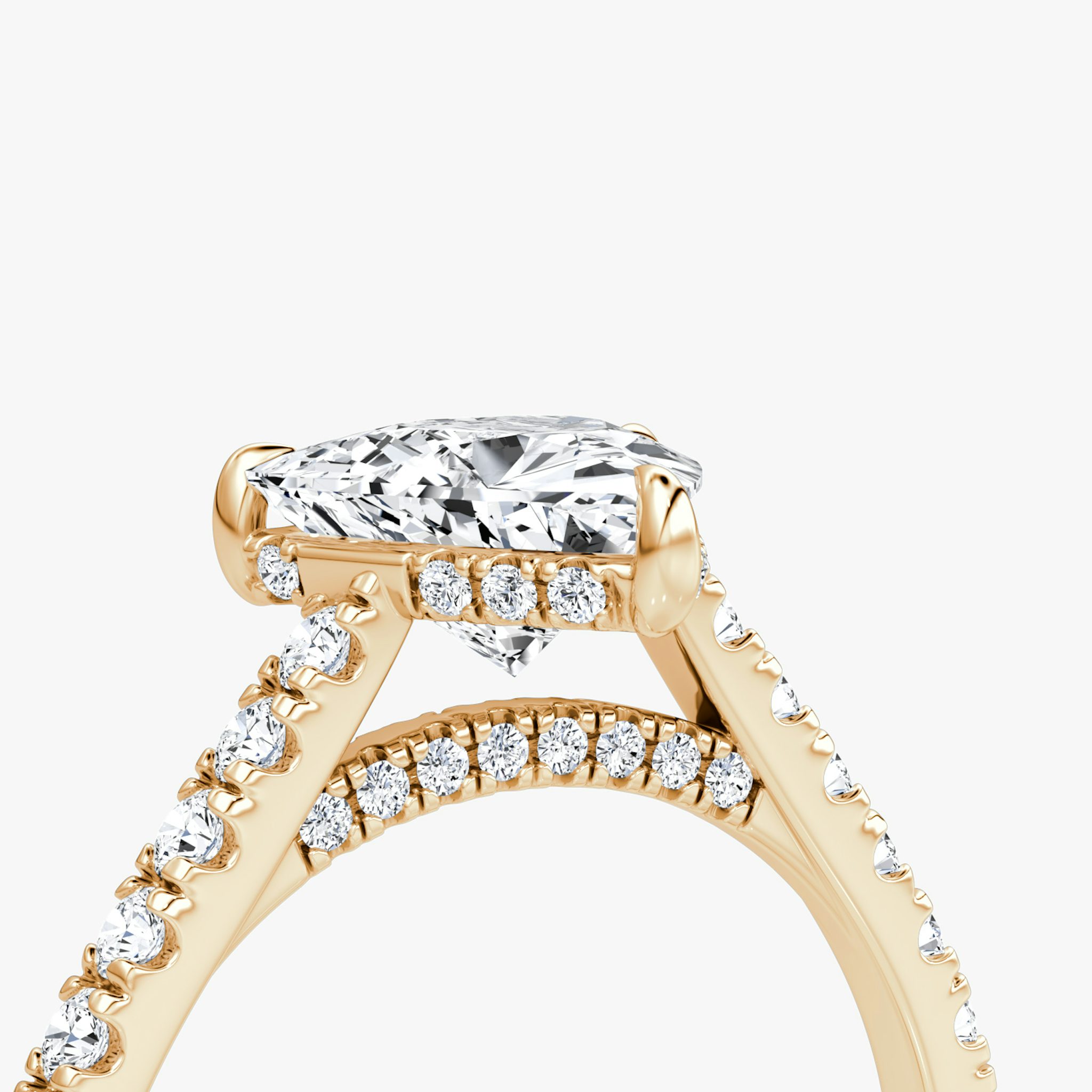 The Pavé Bridge | Trillion | 14k | Rose Gold | bandAccent: Pavé | diamondOrientation: vertical | caratWeight: other