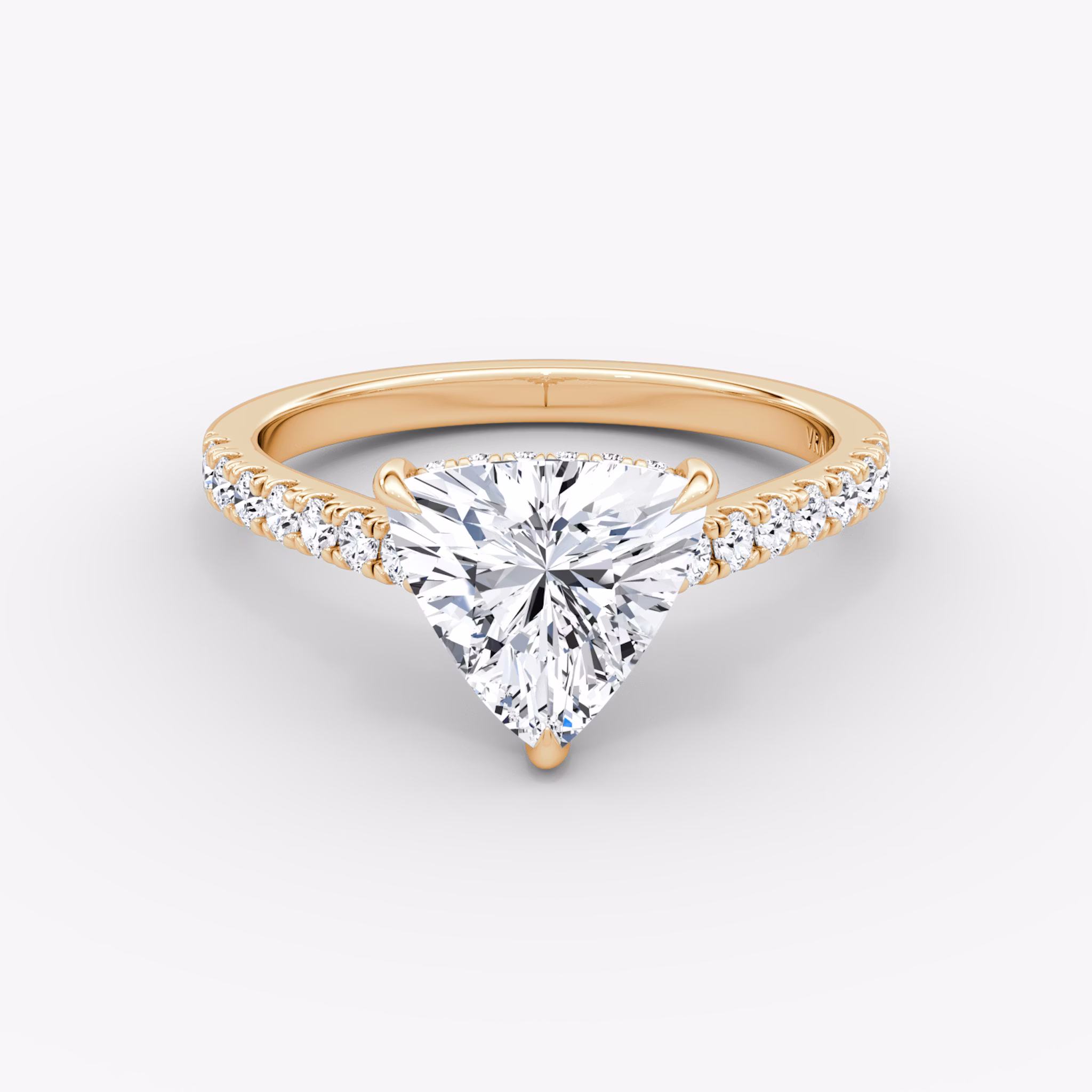 The Pavé Bridge | Trillion | 14k | Rose Gold | bandAccent: Pavé | diamondOrientation: vertical | caratWeight: other