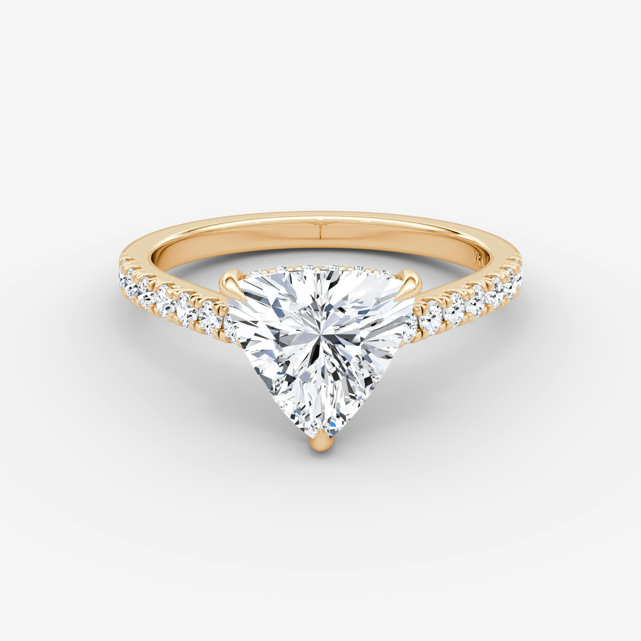 The Pavé Bridge | Trillion | 14k | Rose Gold | bandAccent: Pavé | diamondOrientation: vertical | caratWeight: other