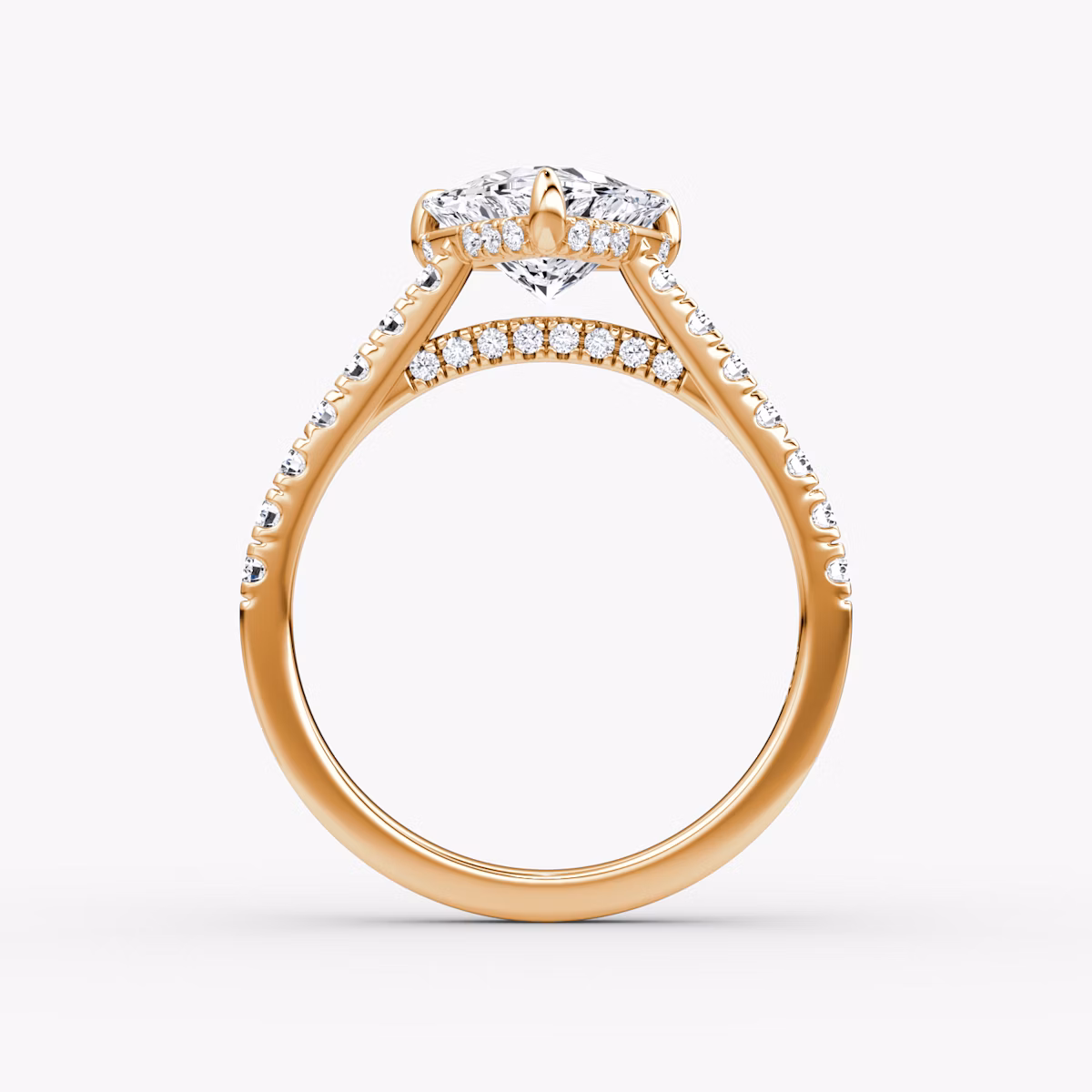 Pavé Bridge | Trillant | 14k | Roségold | bandAccent: Mit Pavé-Besatz | diamondOrientation: vertical | caratWeight: other