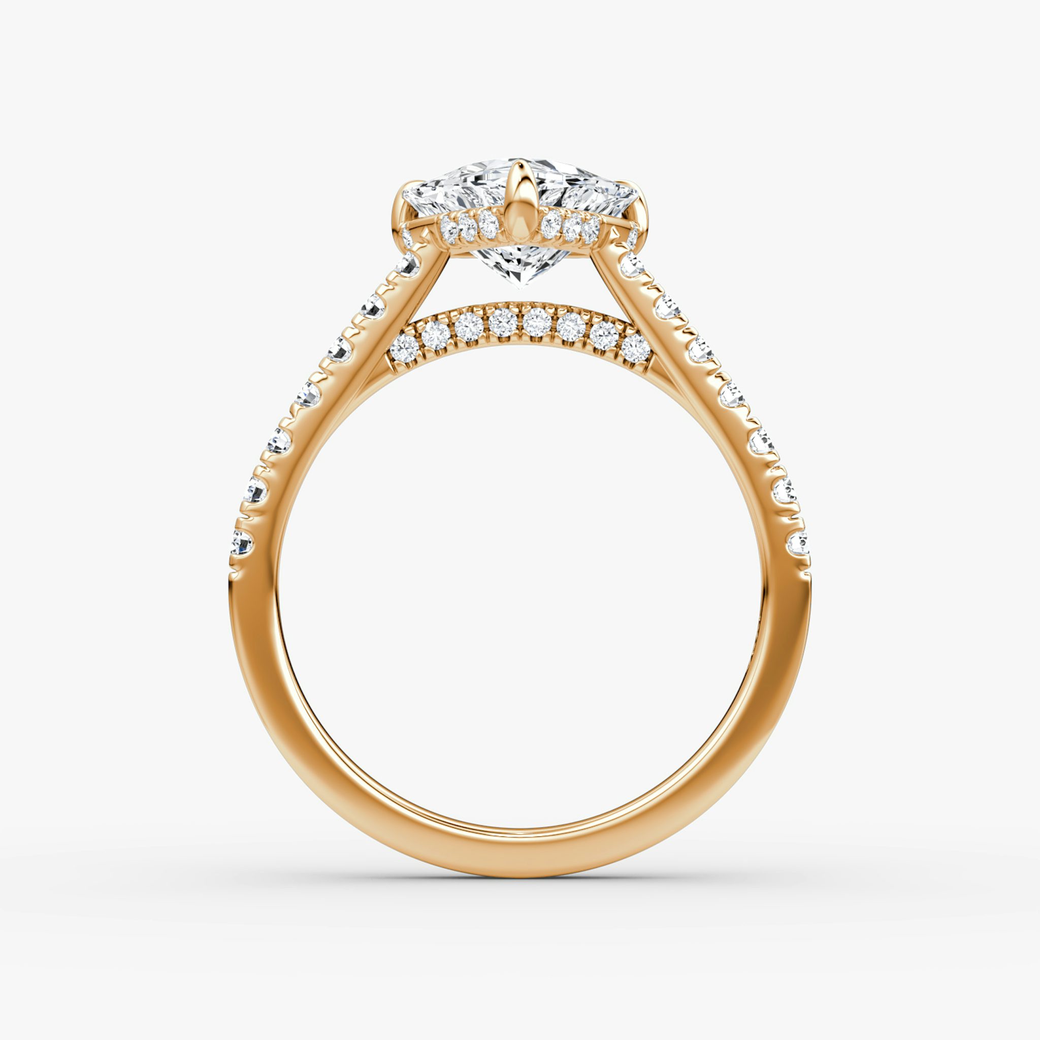 The Pavé Bridge | Trillion | 14k | Rose Gold | bandAccent: Pavé | diamondOrientation: vertical | caratWeight: other