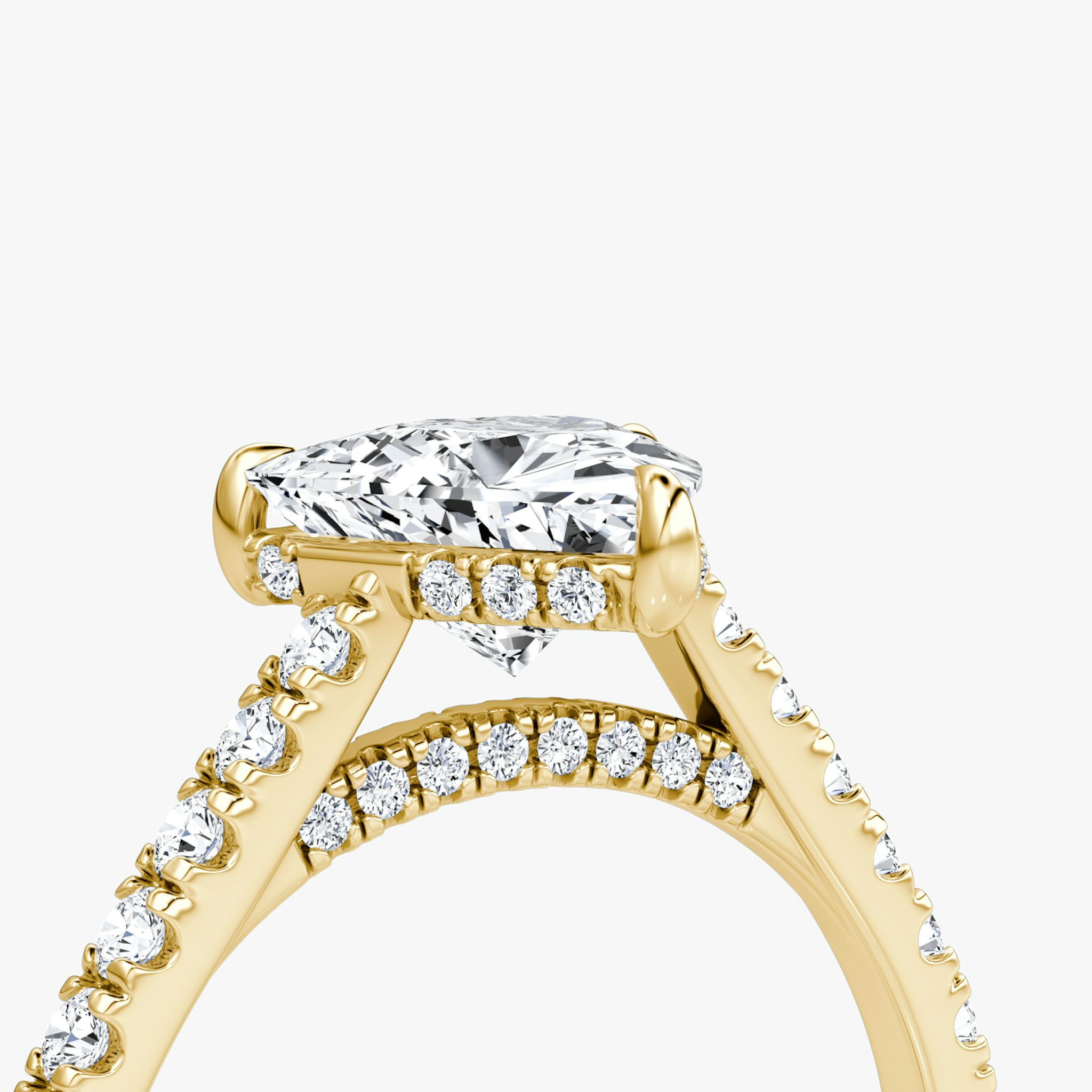 Pavé Bridge | Trillant | 18k | Gelbgold | bandAccent: Mit Pavé-Besatz | diamondOrientation: vertical | caratWeight: other