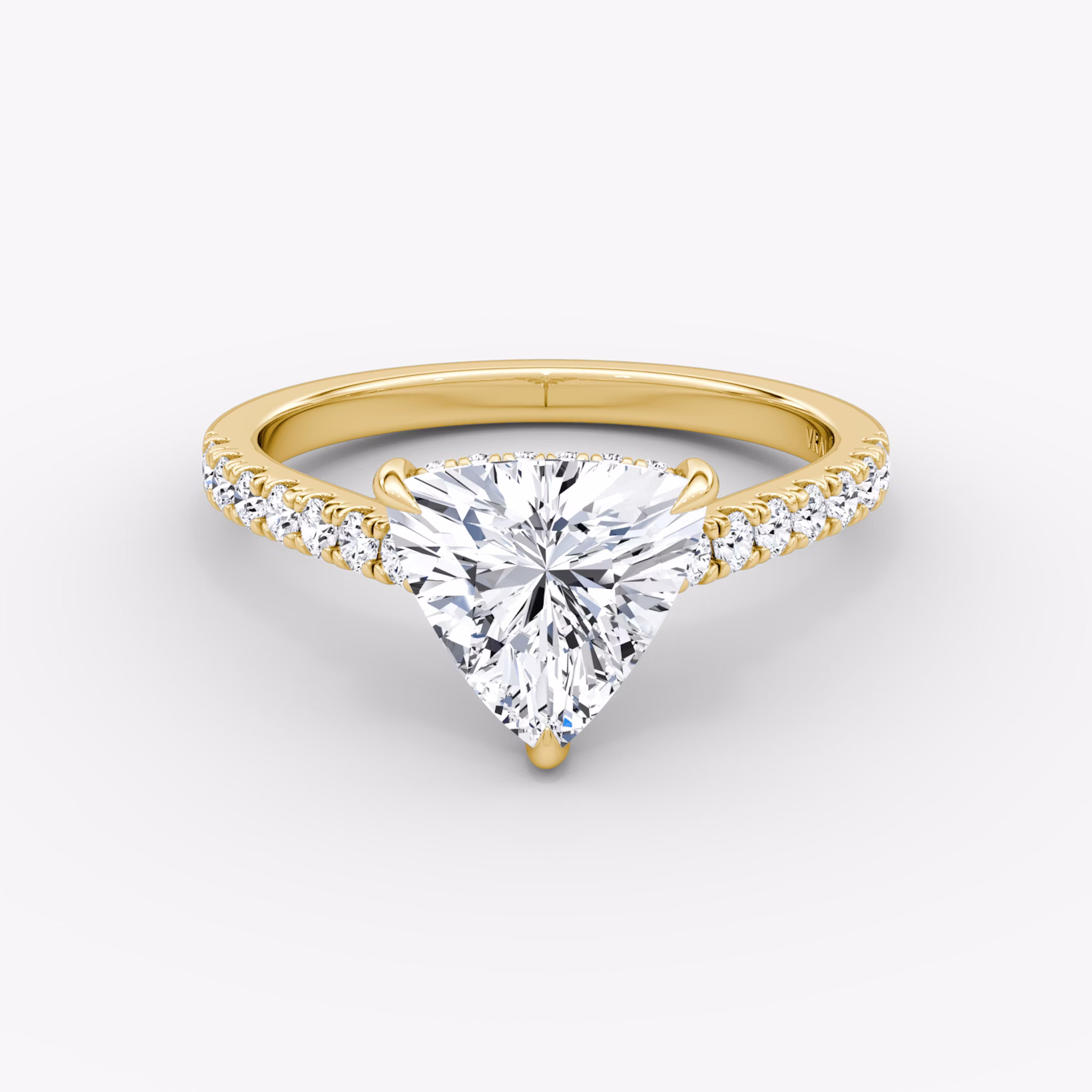 Pavé Bridge | Trillant | 18k | Gelbgold | bandAccent: Mit Pavé-Besatz | diamondOrientation: vertical | caratWeight: other