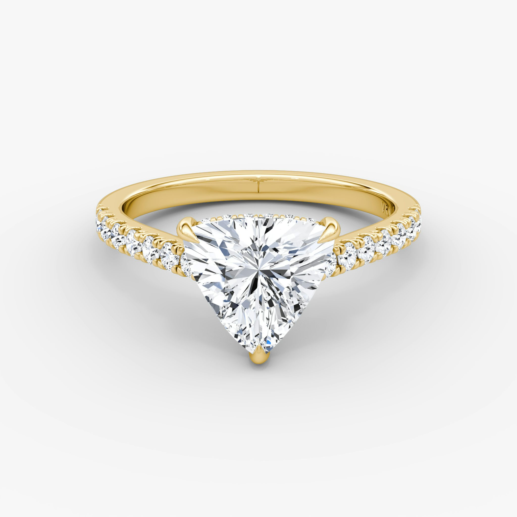 Pavé Bridge | Trillant | 18k | Gelbgold | bandAccent: Mit Pavé-Besatz | diamondOrientation: vertical | caratWeight: other