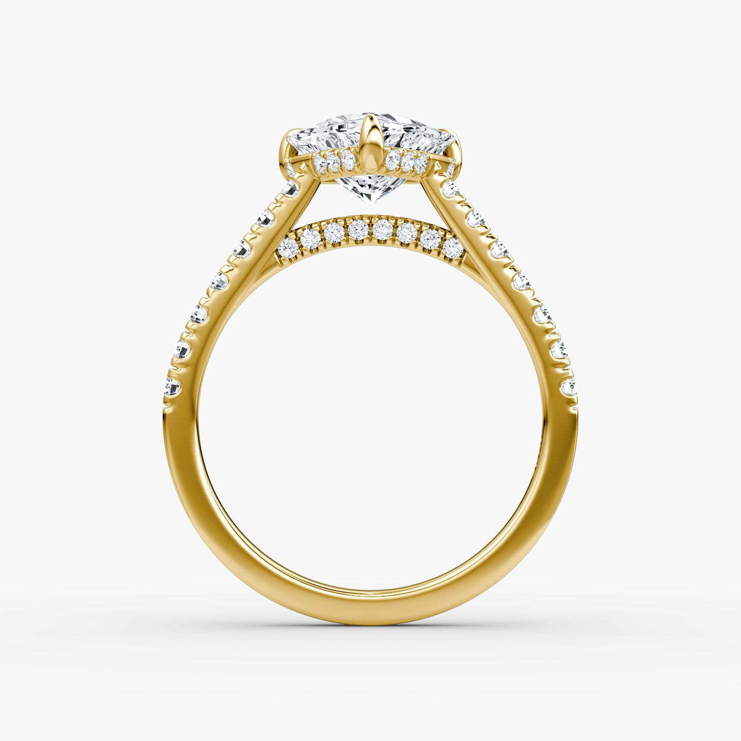 The Pavé Bridge | Trillion | 18k | Yellow Gold | bandAccent: Pavé | diamondOrientation: vertical | caratWeight: other