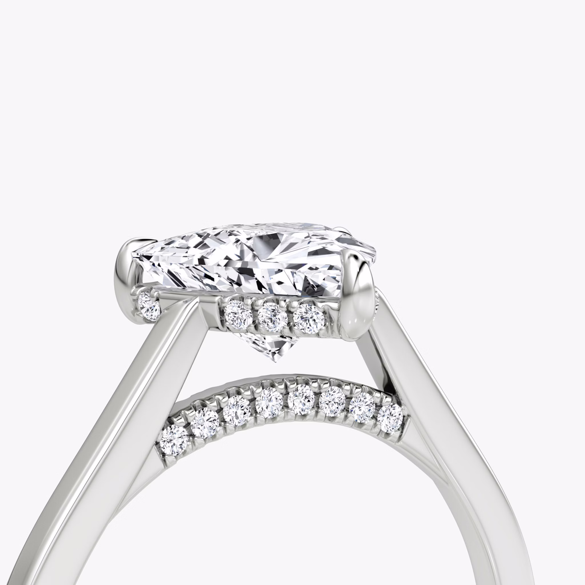The Pavé Bridge | Trillion | Platinum | bandAccent: Plain | diamondOrientation: vertical | caratWeight: other