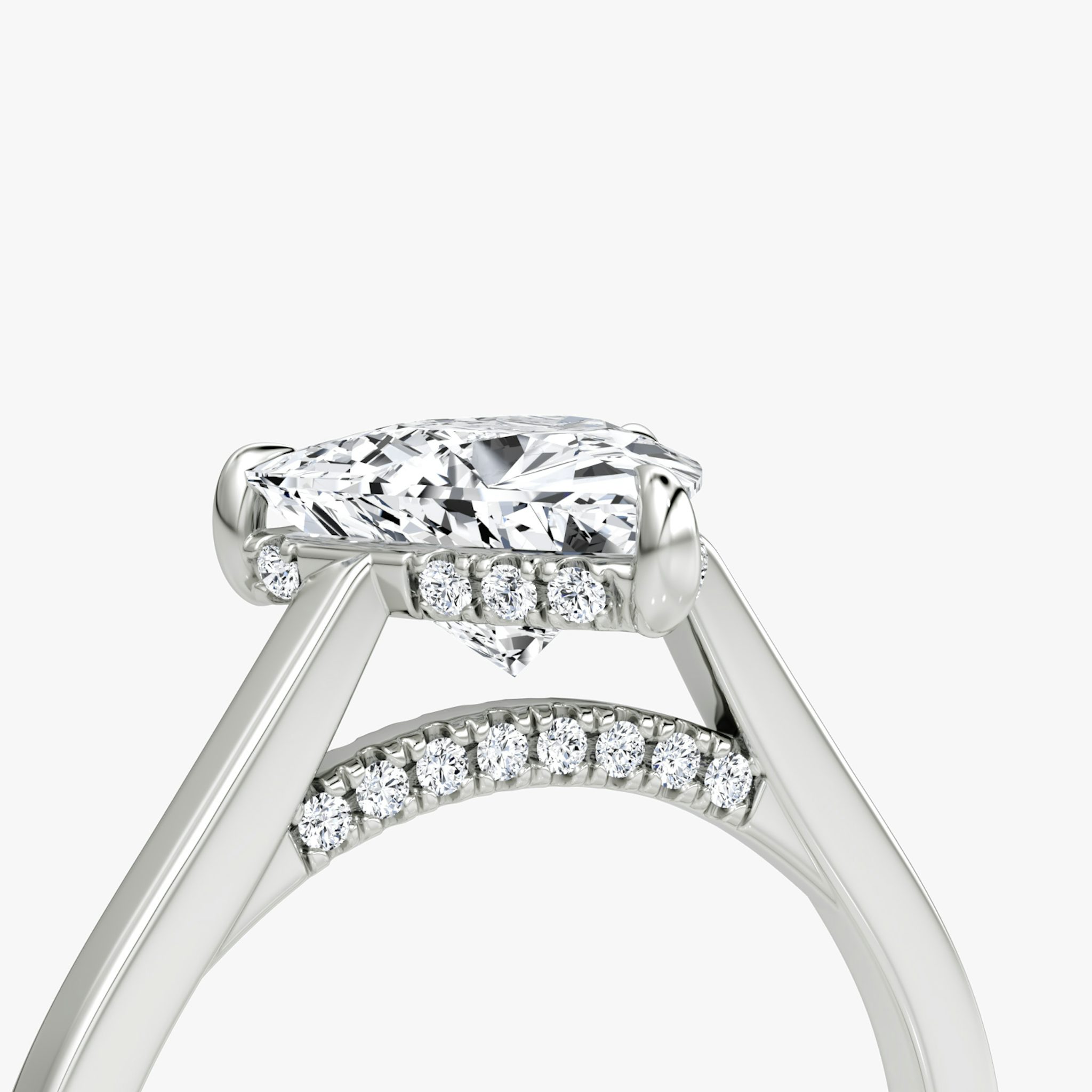 The Pavé Bridge | Trillion | Platinum | bandAccent: Plain | diamondOrientation: vertical | caratWeight: other