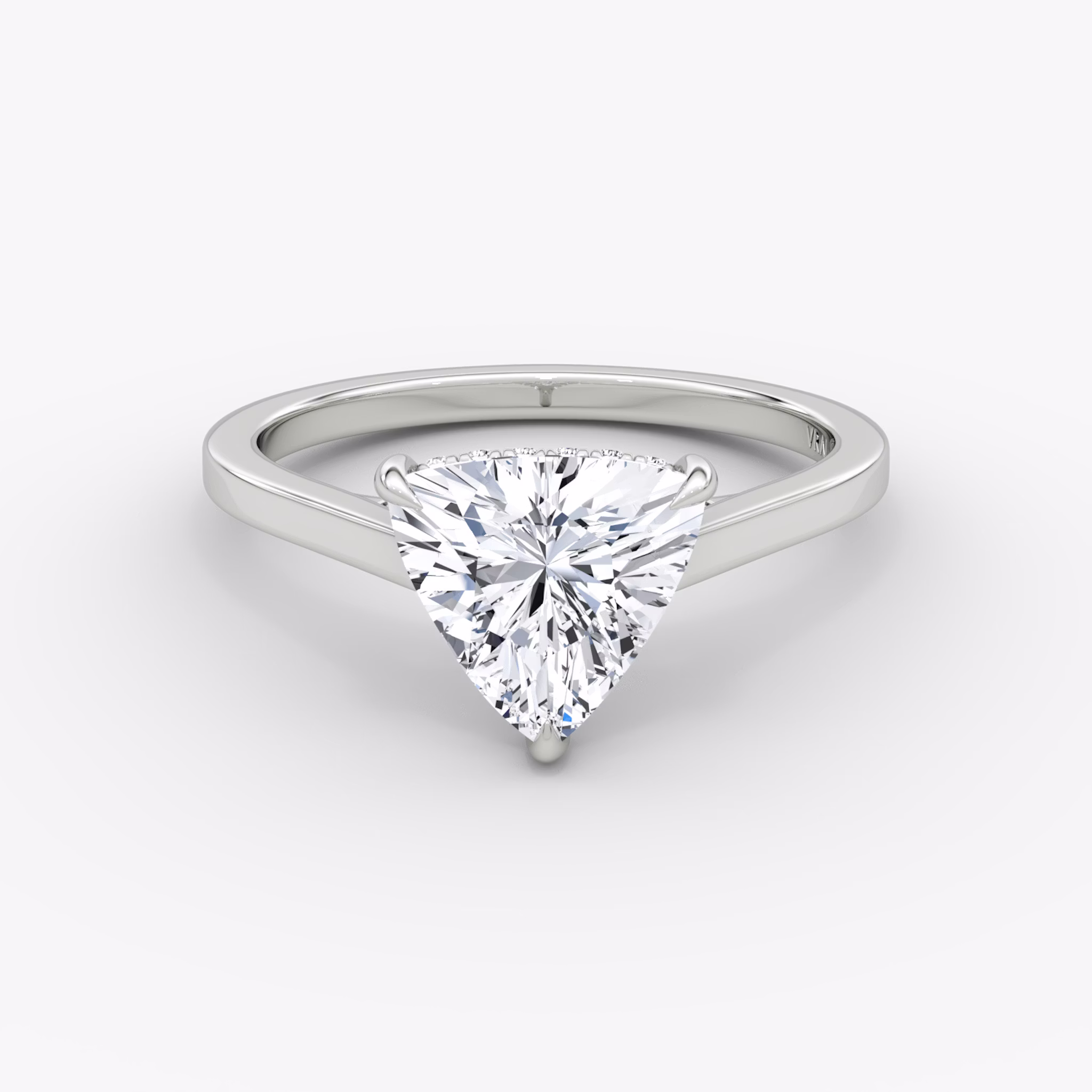 The Pavé Bridge | Trillion | Platinum | bandAccent: Plain | diamondOrientation: vertical | caratWeight: other