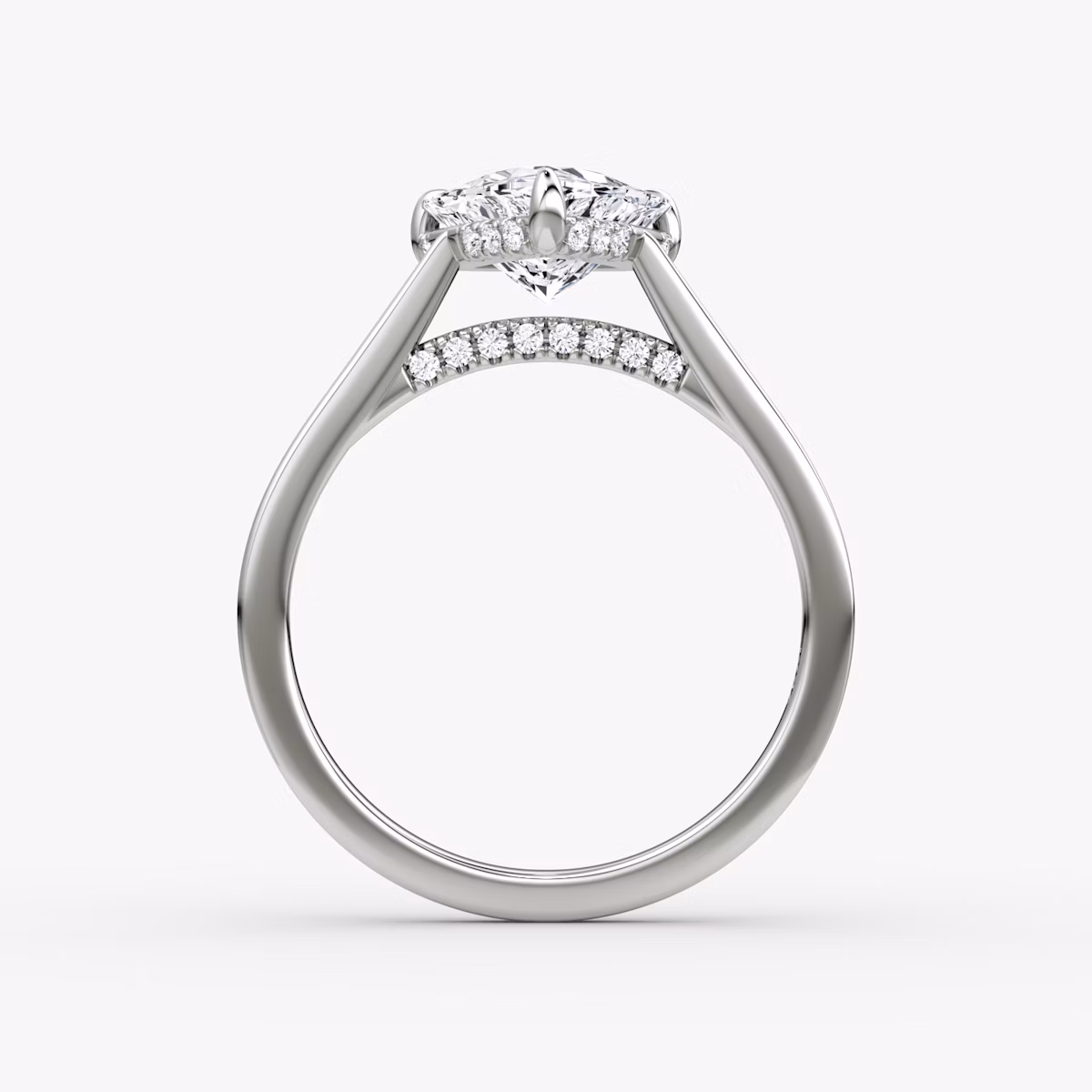 The Pavé Bridge | Trillion | Platinum | bandAccent: Plain | diamondOrientation: vertical | caratWeight: other