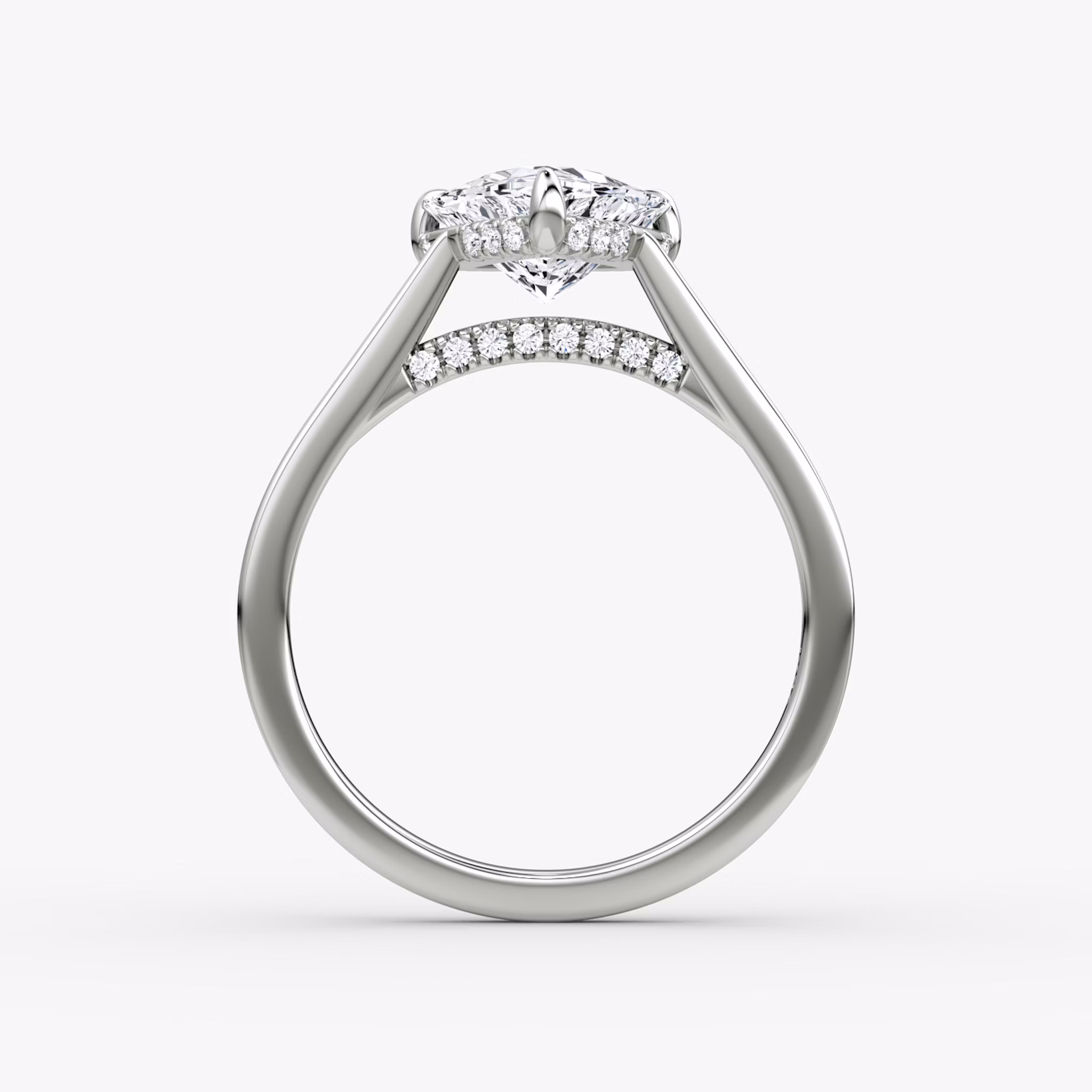The Pavé Bridge | Trillion | Platinum | bandAccent: Plain | diamondOrientation: vertical | caratWeight: other
