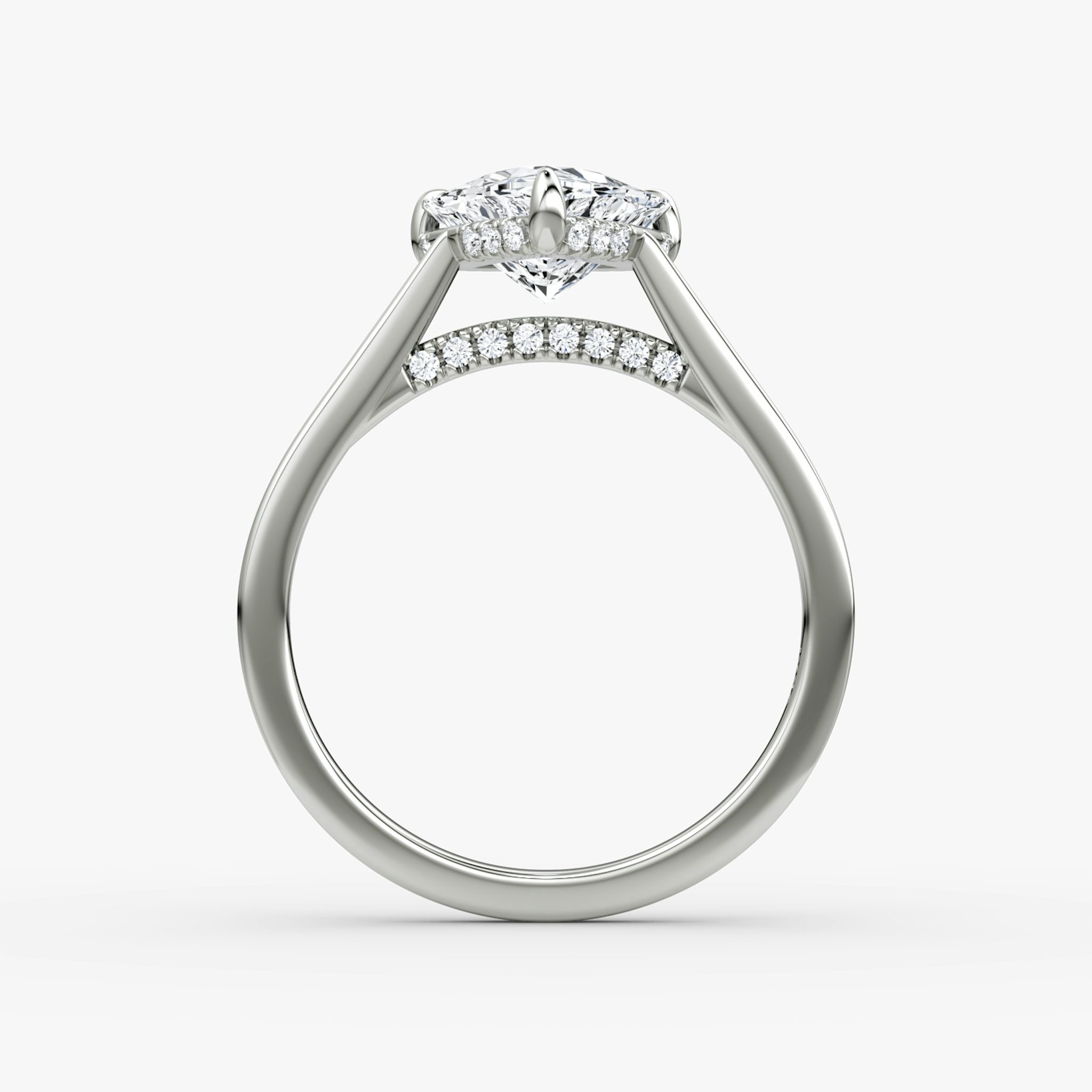 The Pavé Bridge | Trillion | Platinum | bandAccent: Plain | diamondOrientation: vertical | caratWeight: other