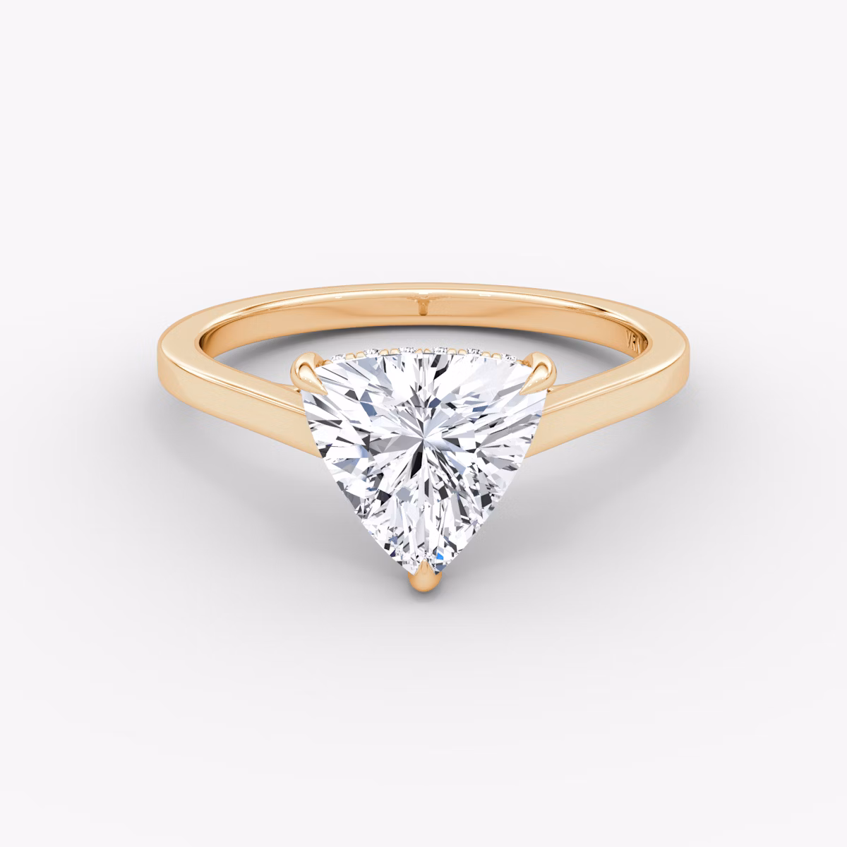 The Pavé Bridge | Trillion | 14k | Rose Gold | bandAccent: Plain | diamondOrientation: vertical | caratWeight: other