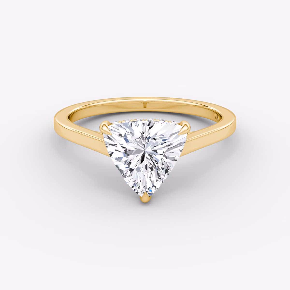 The Pavé Bridge | Trillion | 18k | Yellow Gold | bandAccent: Plain | diamondOrientation: vertical | caratWeight: other