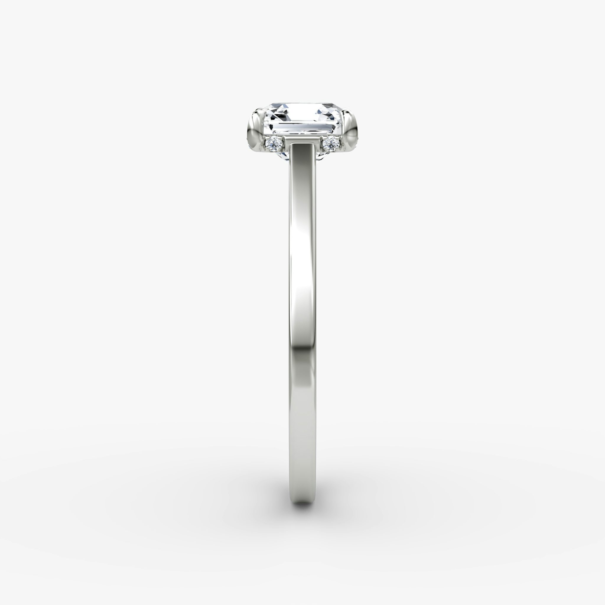 The Pavé Bridge | Asscher | Platinum | bandAccent: Plain | diamondOrientation: vertical | caratWeight: other
