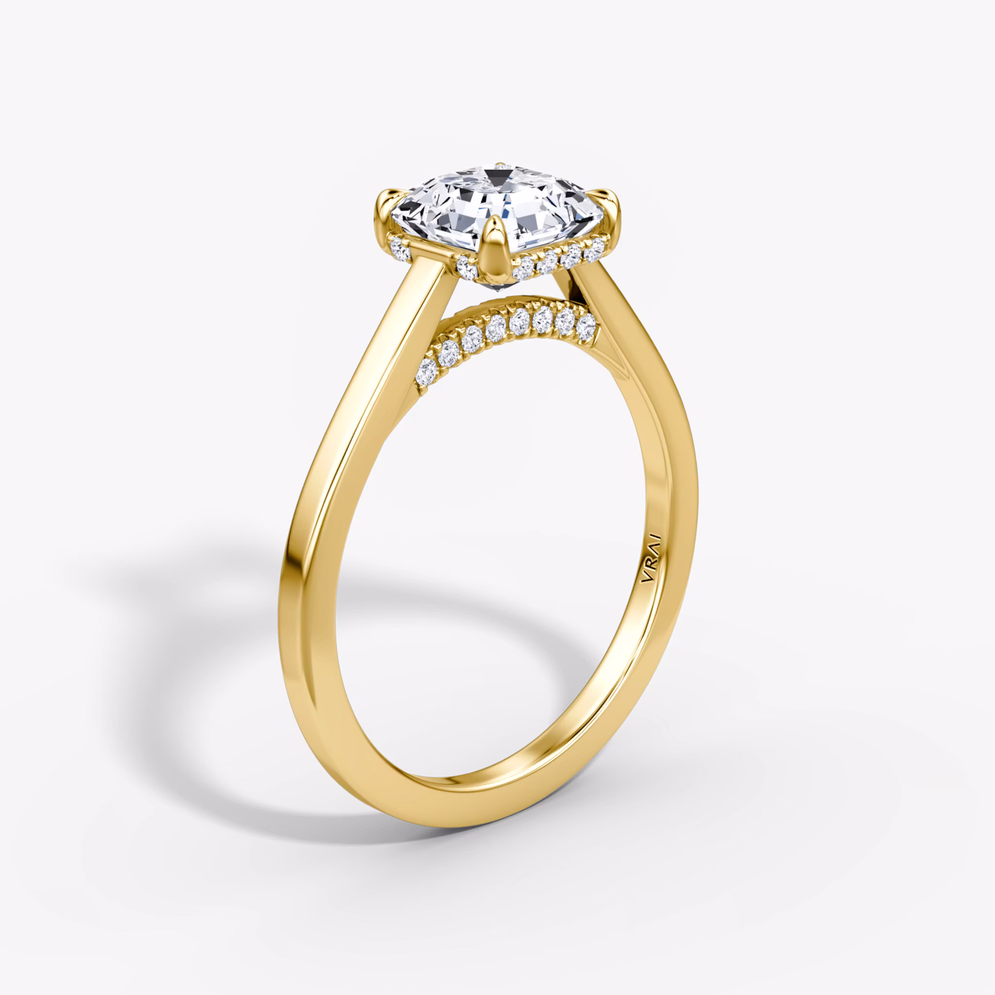 The Pavé Bridge Asscher | Yellow Gold