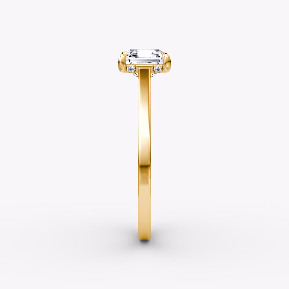 The Pavé Bridge | Asscher | 18k | Yellow Gold | bandAccent: Plain | diamondOrientation: vertical | caratWeight: other