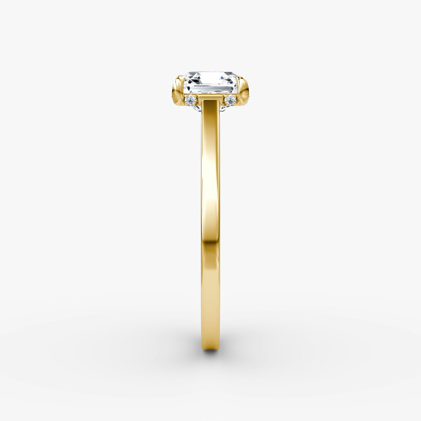 Pavé Bridge | Asscher | 18k | Gelbgold | bandAccent: Ohne Pavé-Besatz | diamondOrientation: vertical | caratWeight: other
