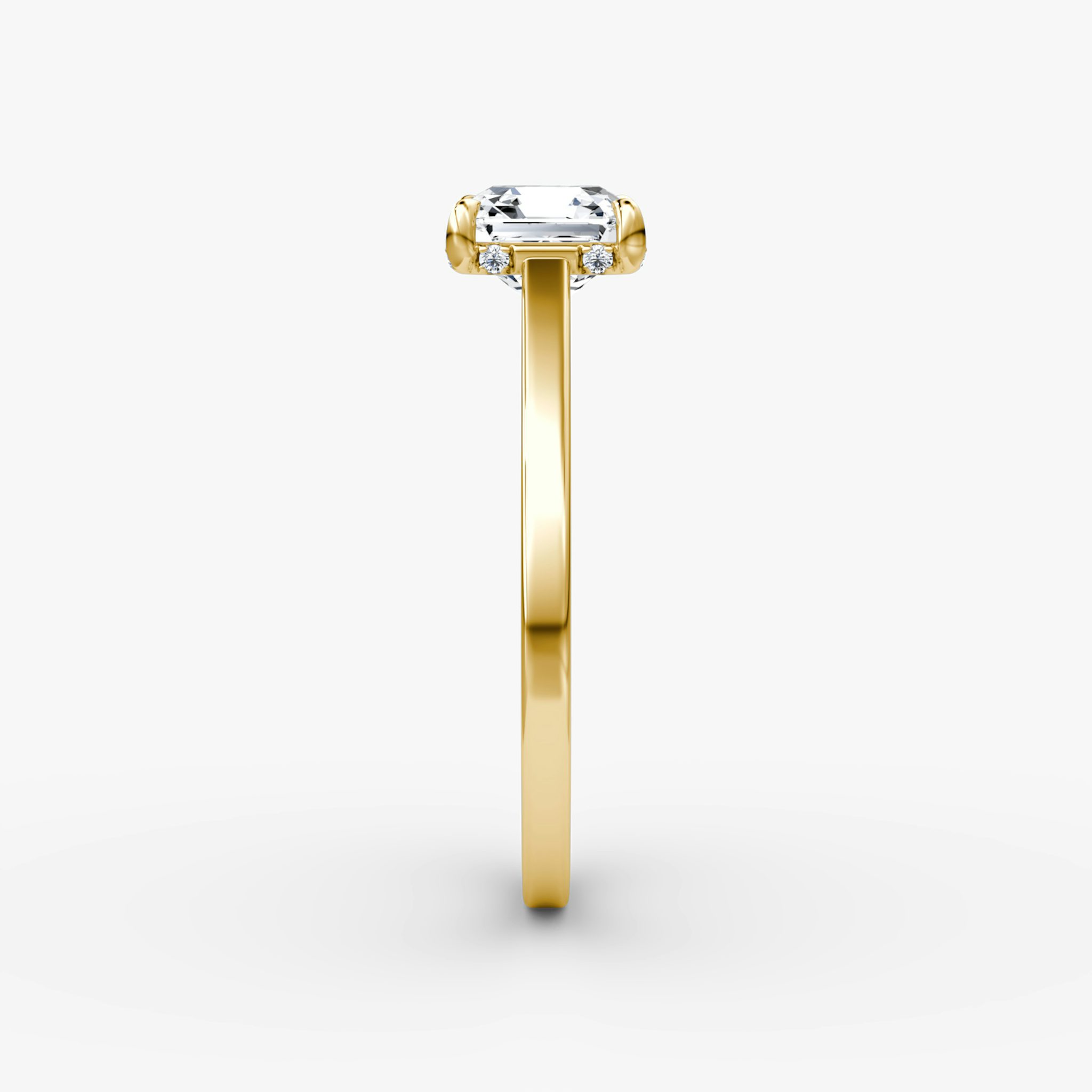 The Pavé Bridge | Asscher | 18k | Yellow Gold | bandAccent: Plain | diamondOrientation: vertical | caratWeight: other