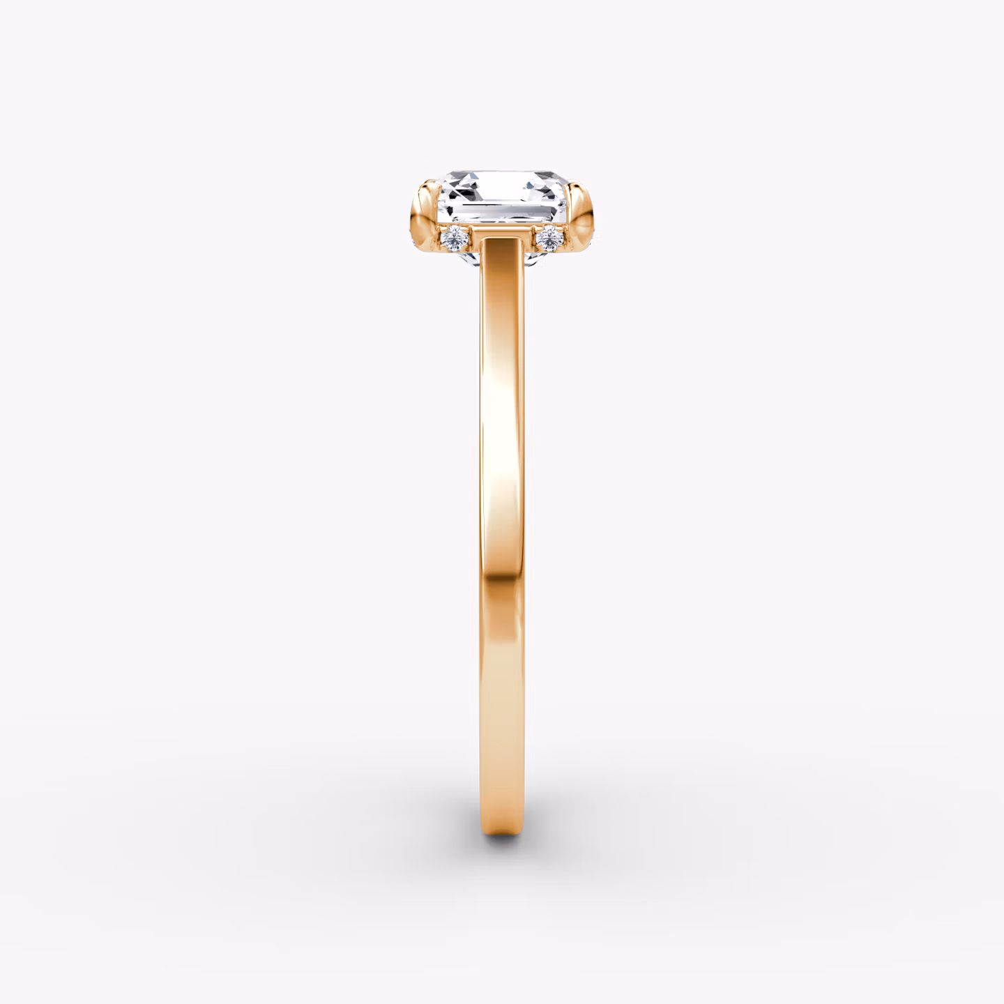 Pavé Bridge | Asscher | 14k | Roségold | bandAccent: Ohne Pavé-Besatz | diamondOrientation: vertical | caratWeight: other