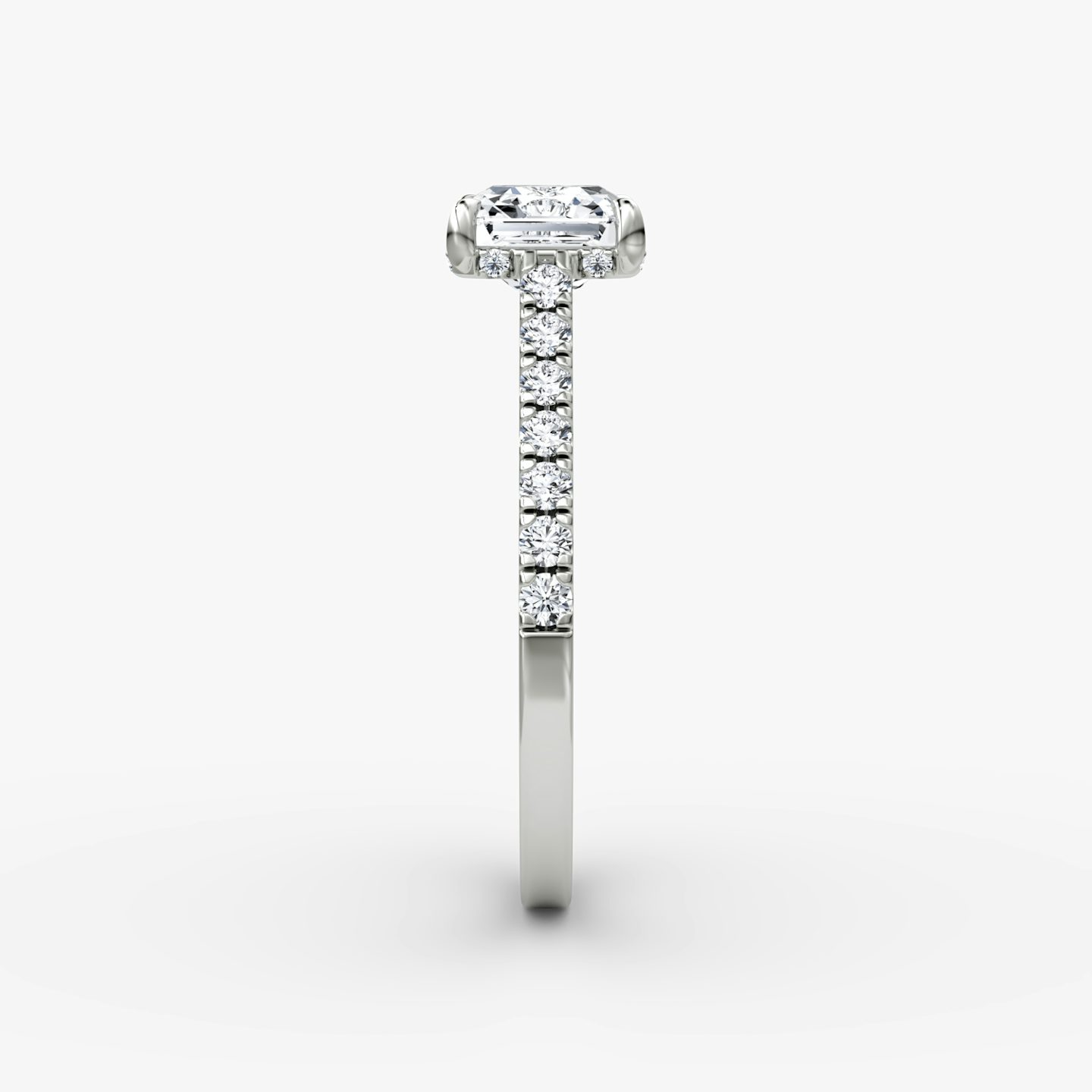 The Pavé Bridge | Asscher | Platinum | bandAccent: Pavé | diamondOrientation: vertical | caratWeight: other