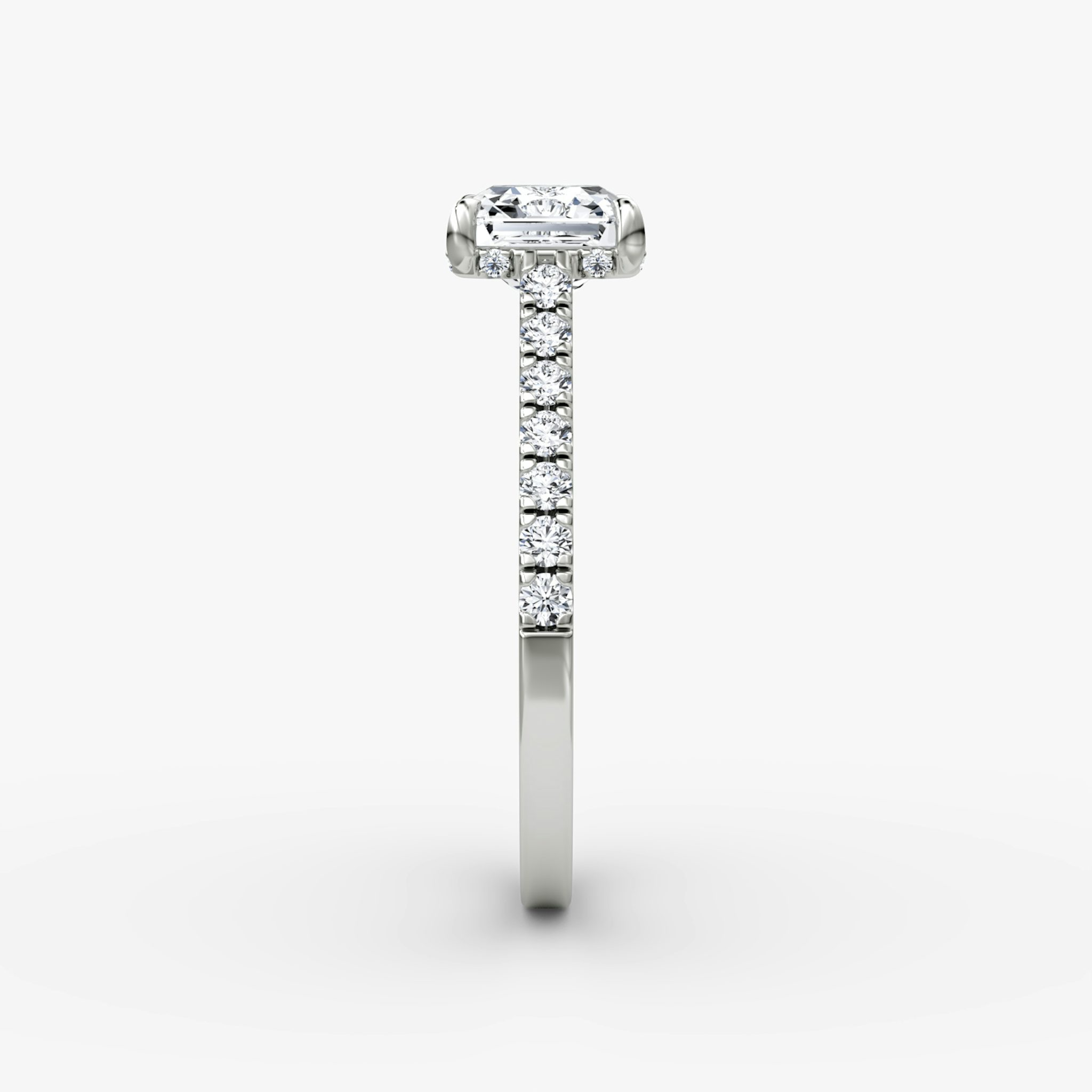 The Pavé Bridge | Asscher | 18k | White Gold | bandAccent: Pavé | diamondOrientation: vertical | caratWeight: other