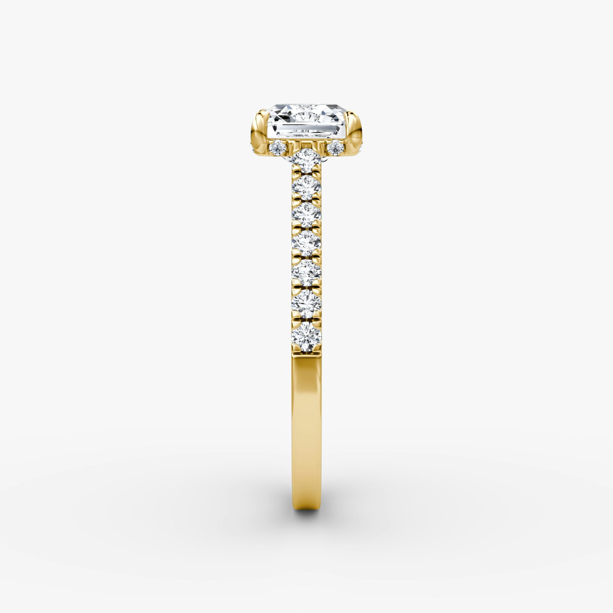 The Pavé Bridge | Asscher | 18k | Yellow Gold | bandAccent: Pavé | diamondOrientation: vertical | caratWeight: other