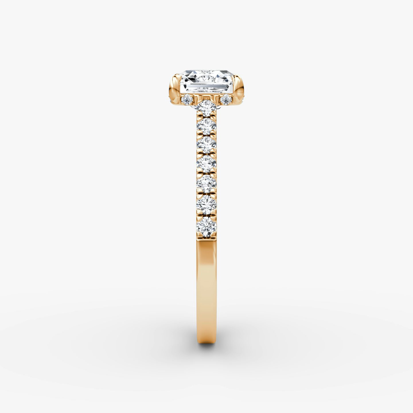 The Pavé Bridge | Asscher | 14k | Rose Gold | bandAccent: Pavé | diamondOrientation: vertical | caratWeight: other