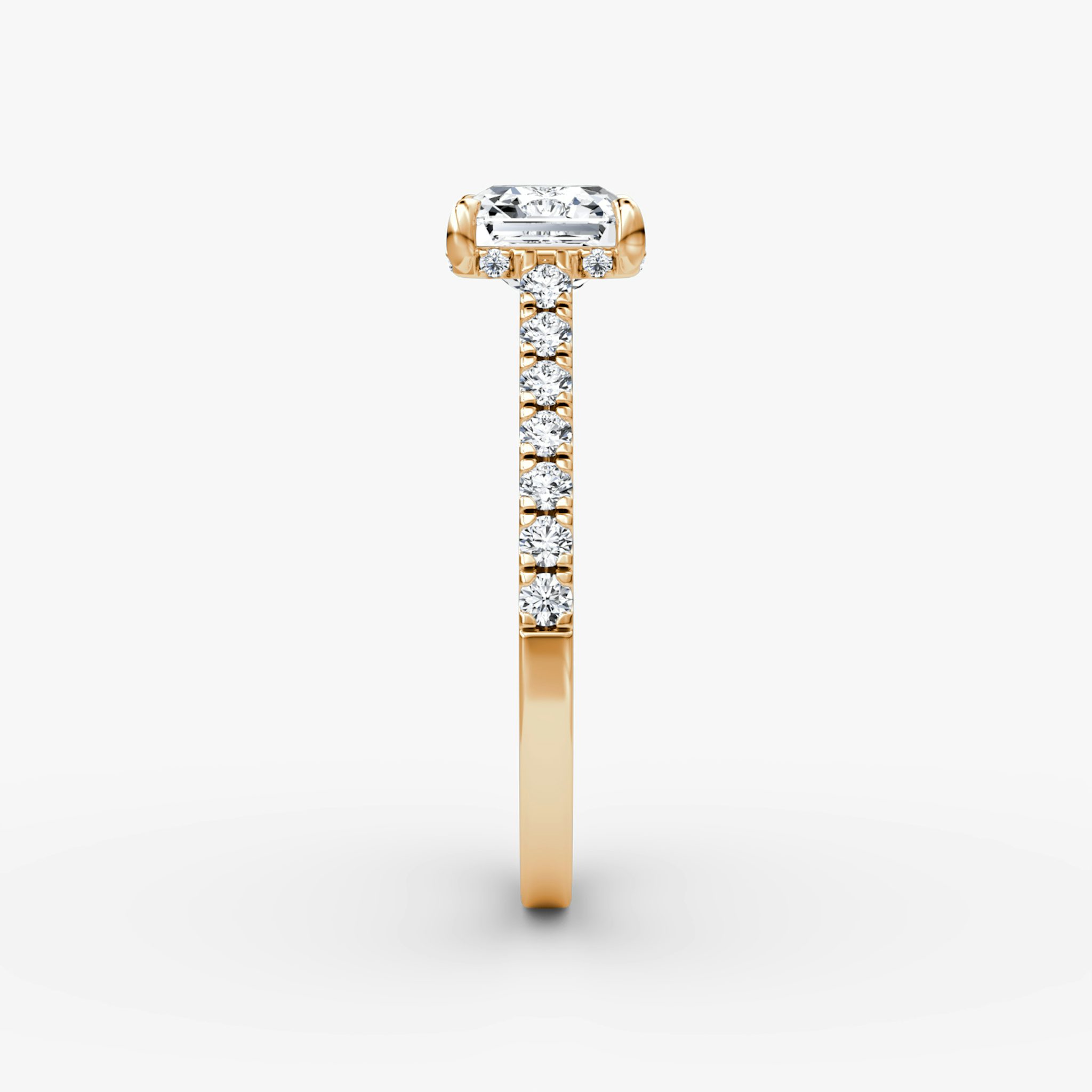 The Pavé Bridge | Asscher | 14k | Rose Gold | bandAccent: Pavé | diamondOrientation: vertical | caratWeight: other