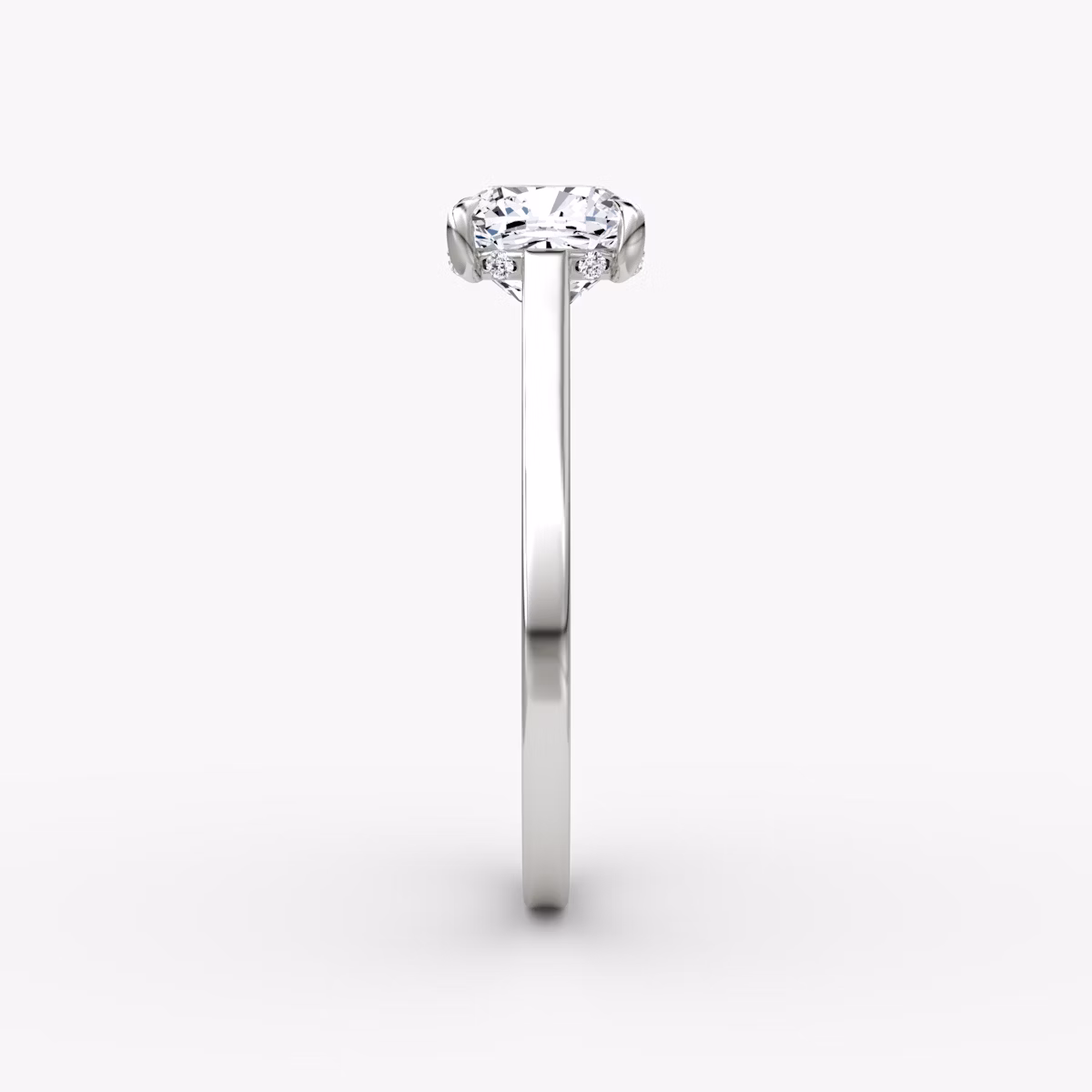 The Pavé Bridge | Cushion | Platinum | bandAccent: Plain | diamondOrientation: vertical | caratWeight: other