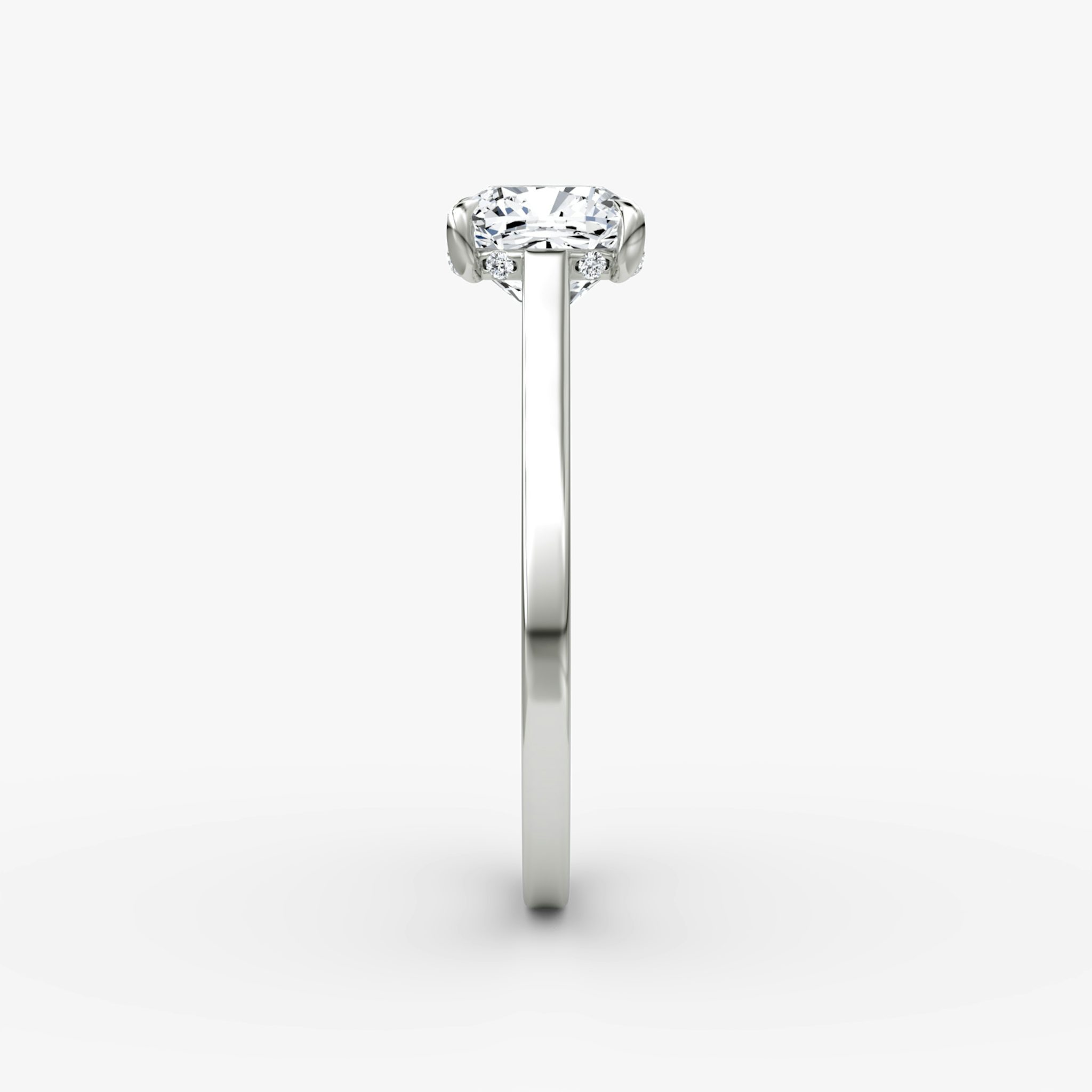 The Pavé Bridge | Cushion | Platinum | bandAccent: Plain | diamondOrientation: vertical | caratWeight: other
