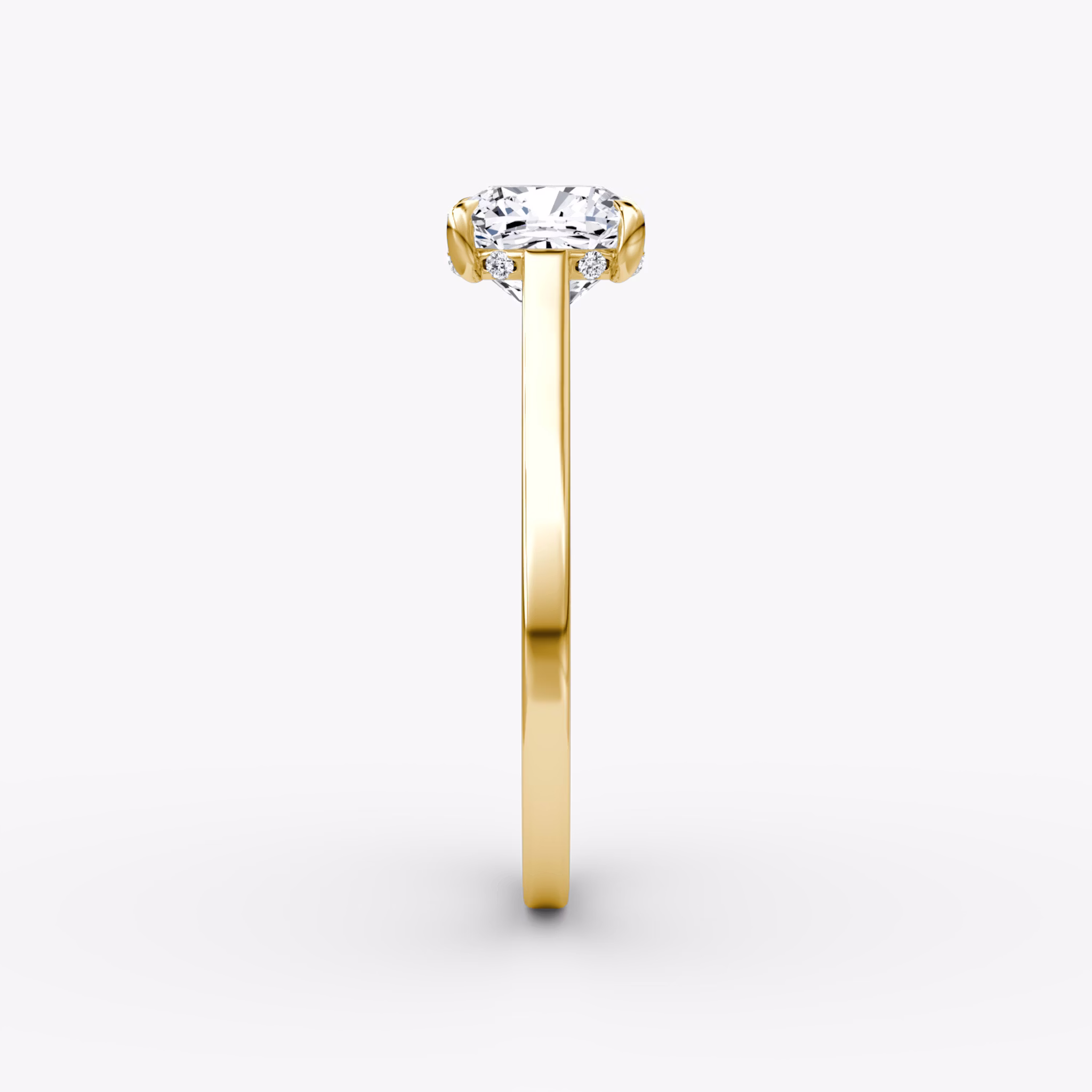 The Pavé Bridge | Cushion | 18k | Yellow Gold | bandAccent: Plain | diamondOrientation: vertical | caratWeight: other