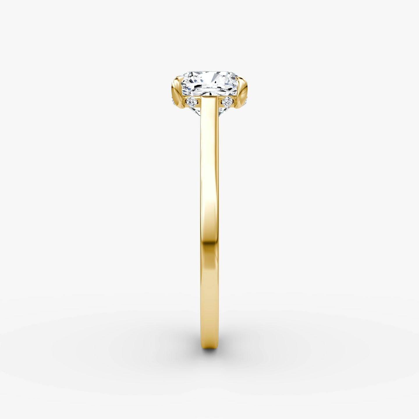 The Pavé Bridge | Cushion | 18k | Yellow Gold | bandAccent: Plain | diamondOrientation: vertical | caratWeight: other