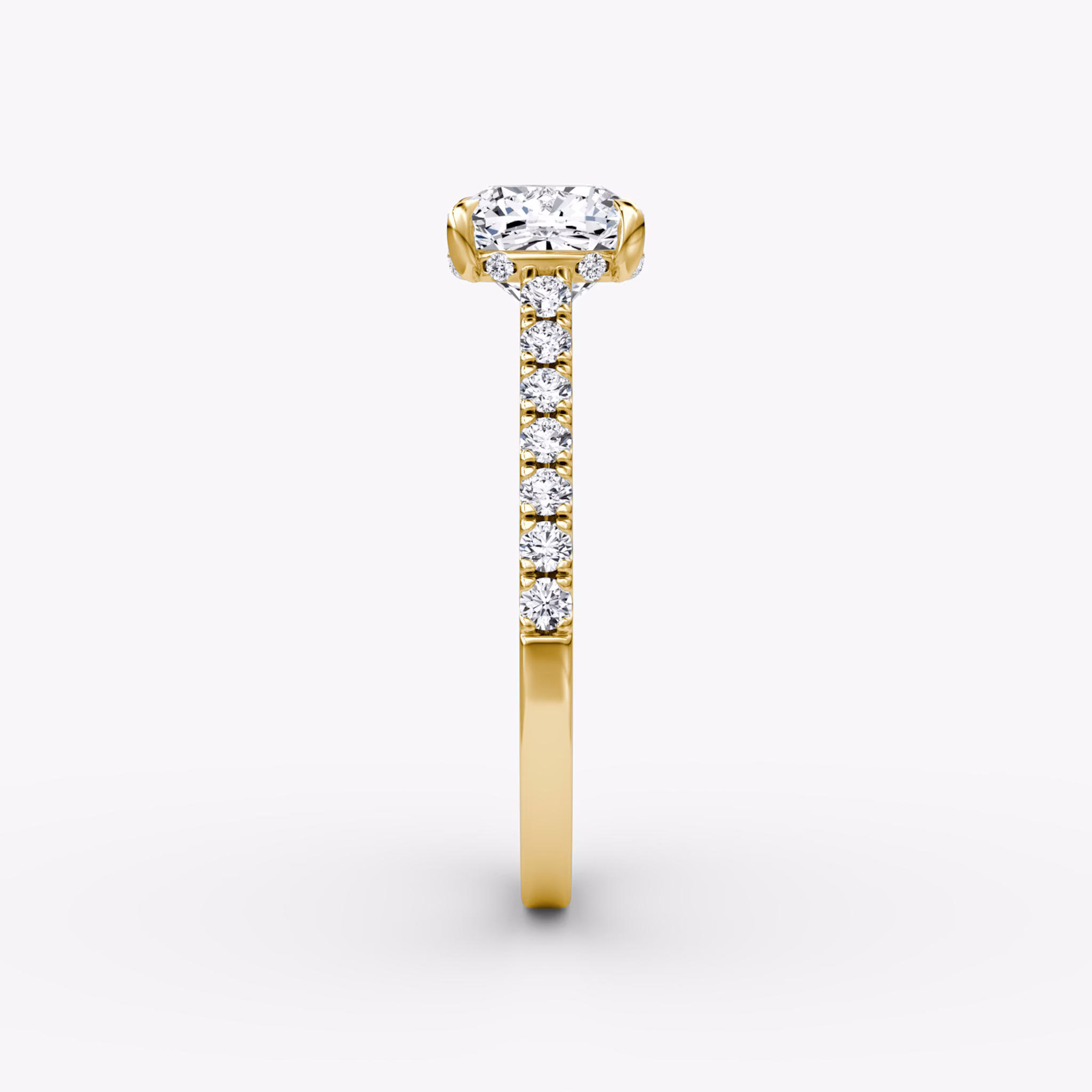 The Pavé Bridge | Cushion | 18k | Yellow Gold | bandAccent: Pavé | diamondOrientation: vertical | caratWeight: other