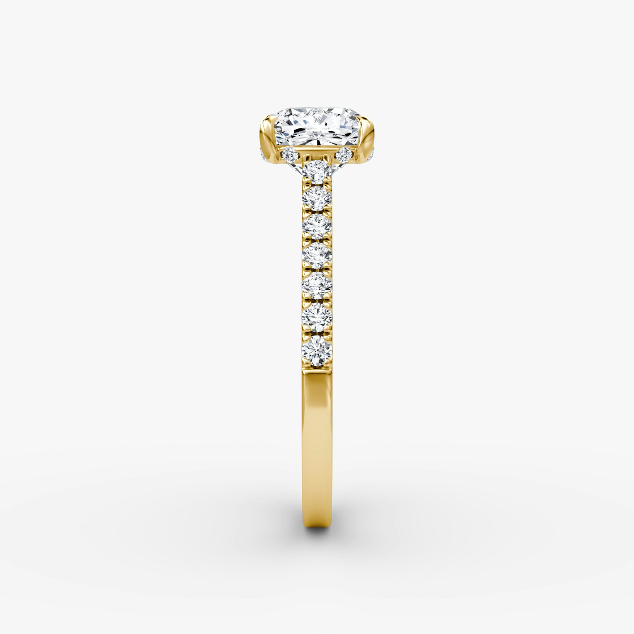 The Pavé Bridge | Cushion | 18k | Yellow Gold | bandAccent: Pavé | diamondOrientation: vertical | caratWeight: other