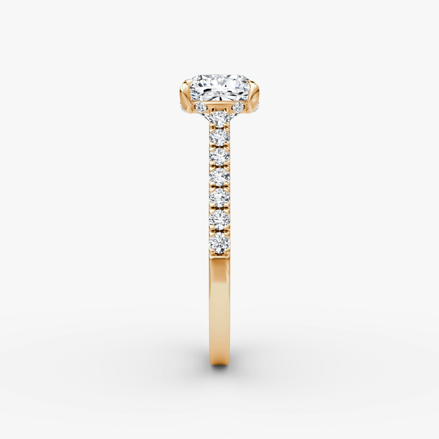 The Pavé Bridge | Cushion | 14k | Rose Gold | bandAccent: Pavé | diamondOrientation: vertical | caratWeight: other