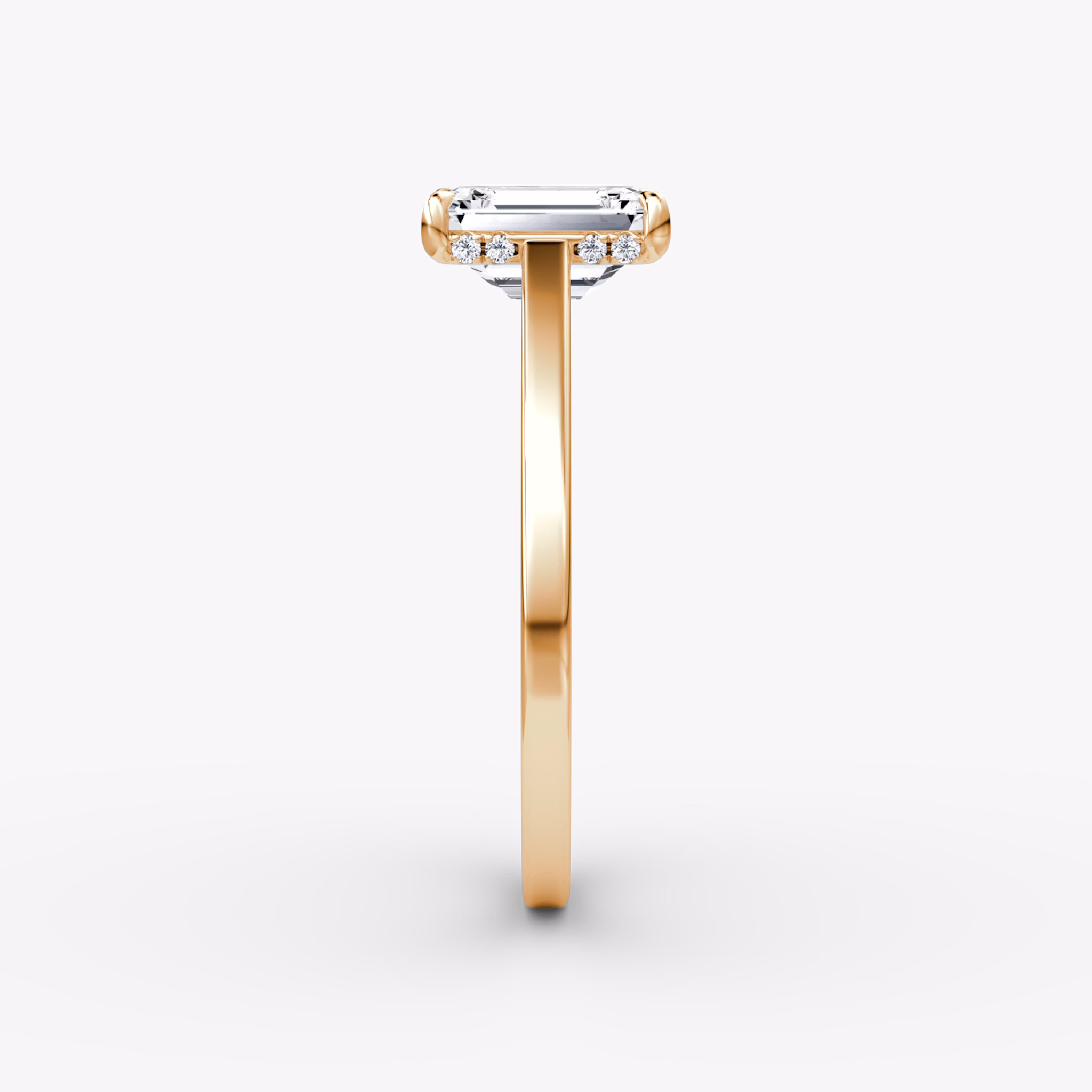 Pavé Bridge | Emerald | 14k | Roségold | bandAccent: Ohne Pavé-Besatz | diamondOrientation: vertical | caratWeight: other