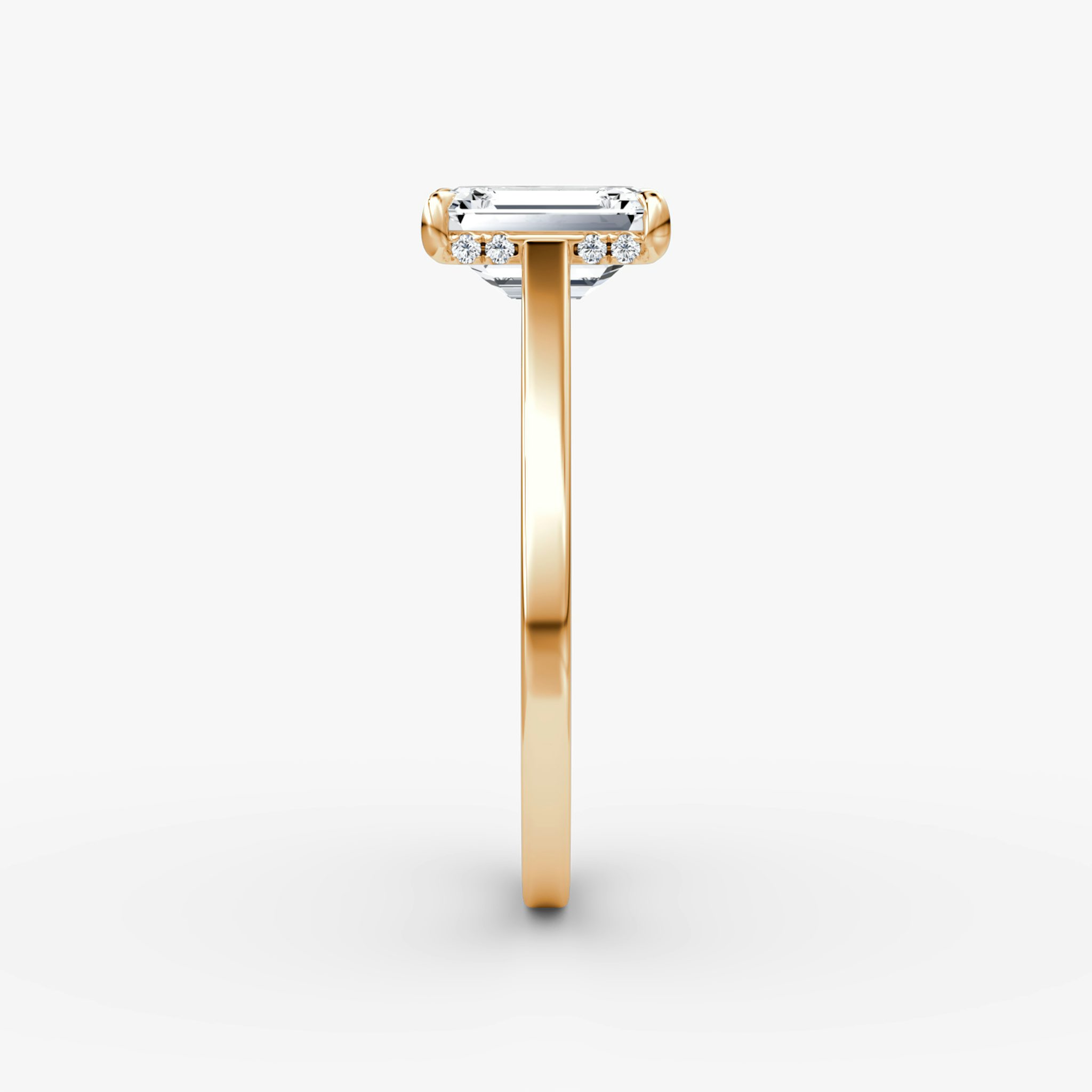 Pavé Bridge | Emerald | 14k | Roségold | bandAccent: Ohne Pavé-Besatz | diamondOrientation: vertical | caratWeight: other