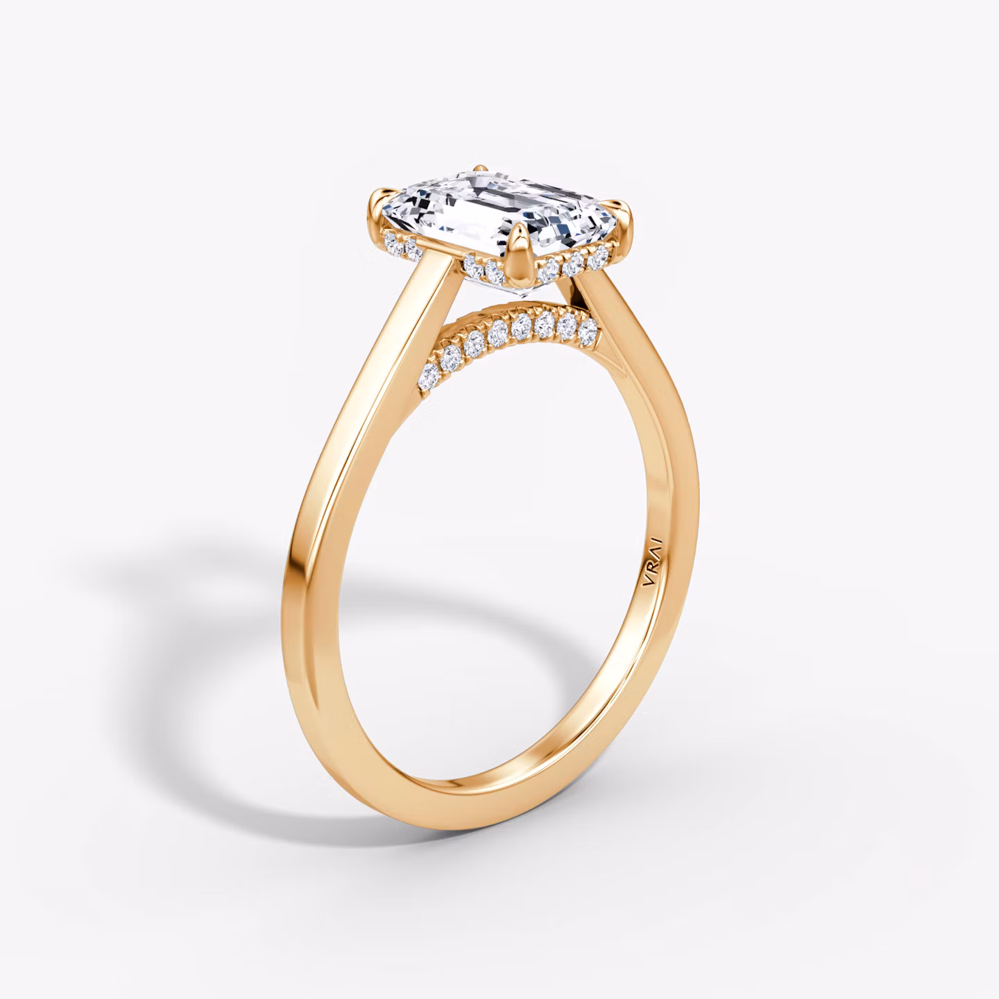 The Pavé Bridge Emerald | Rose Gold