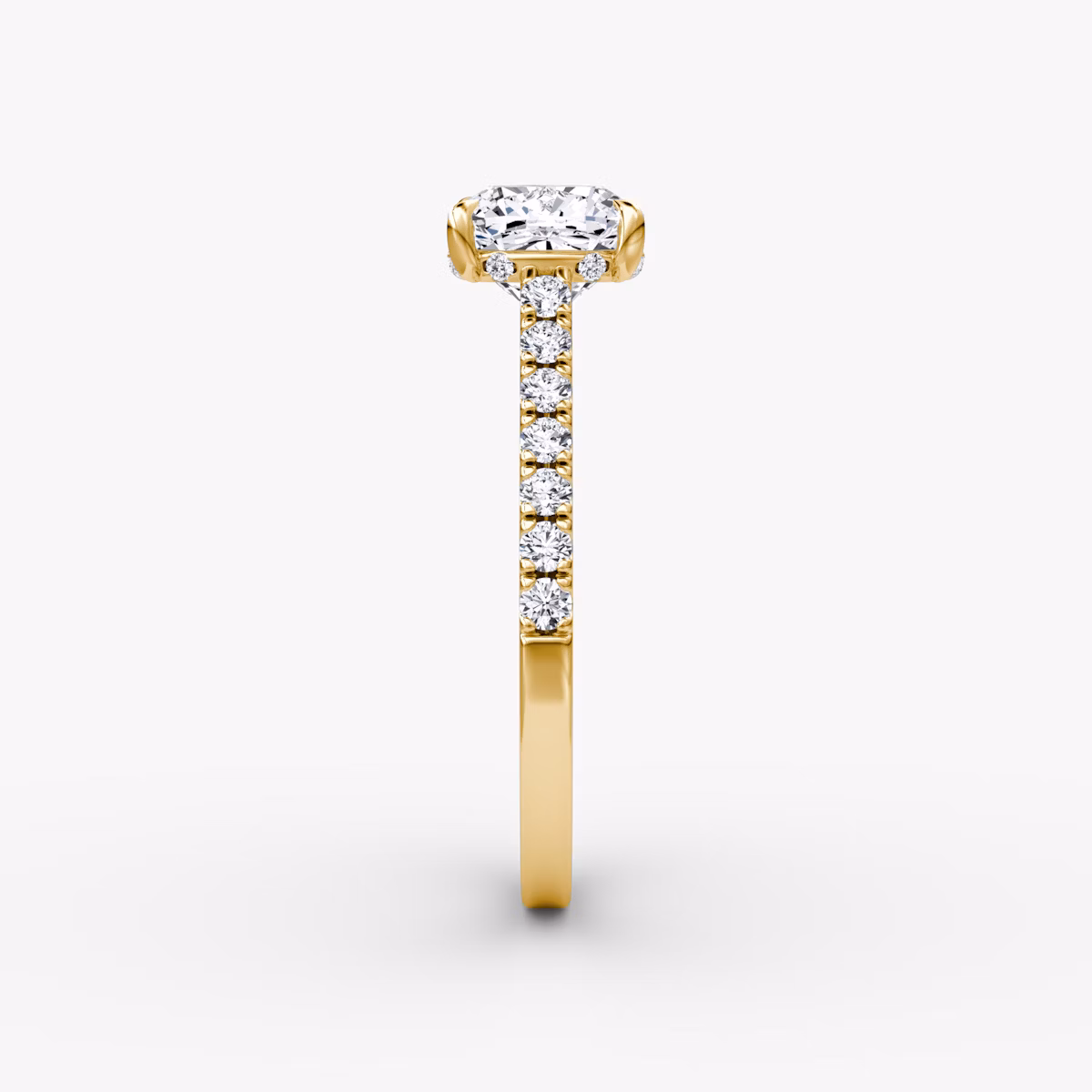 The Pavé Bridge | Emerald | 18k | Yellow Gold | bandAccent: Pavé | diamondOrientation: vertical | caratWeight: other