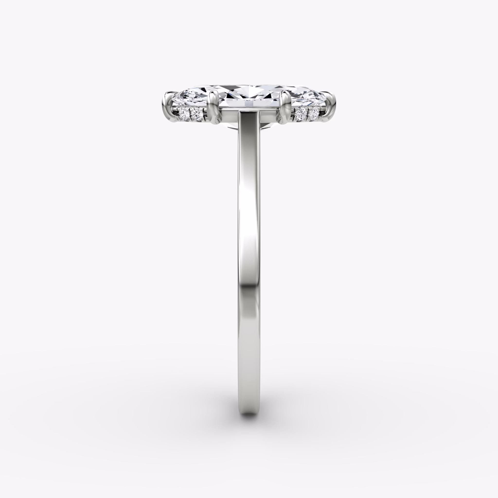 The Pavé Bridge | Marquise | 18k | White Gold | bandAccent: Plain | diamondOrientation: vertical | caratWeight: other