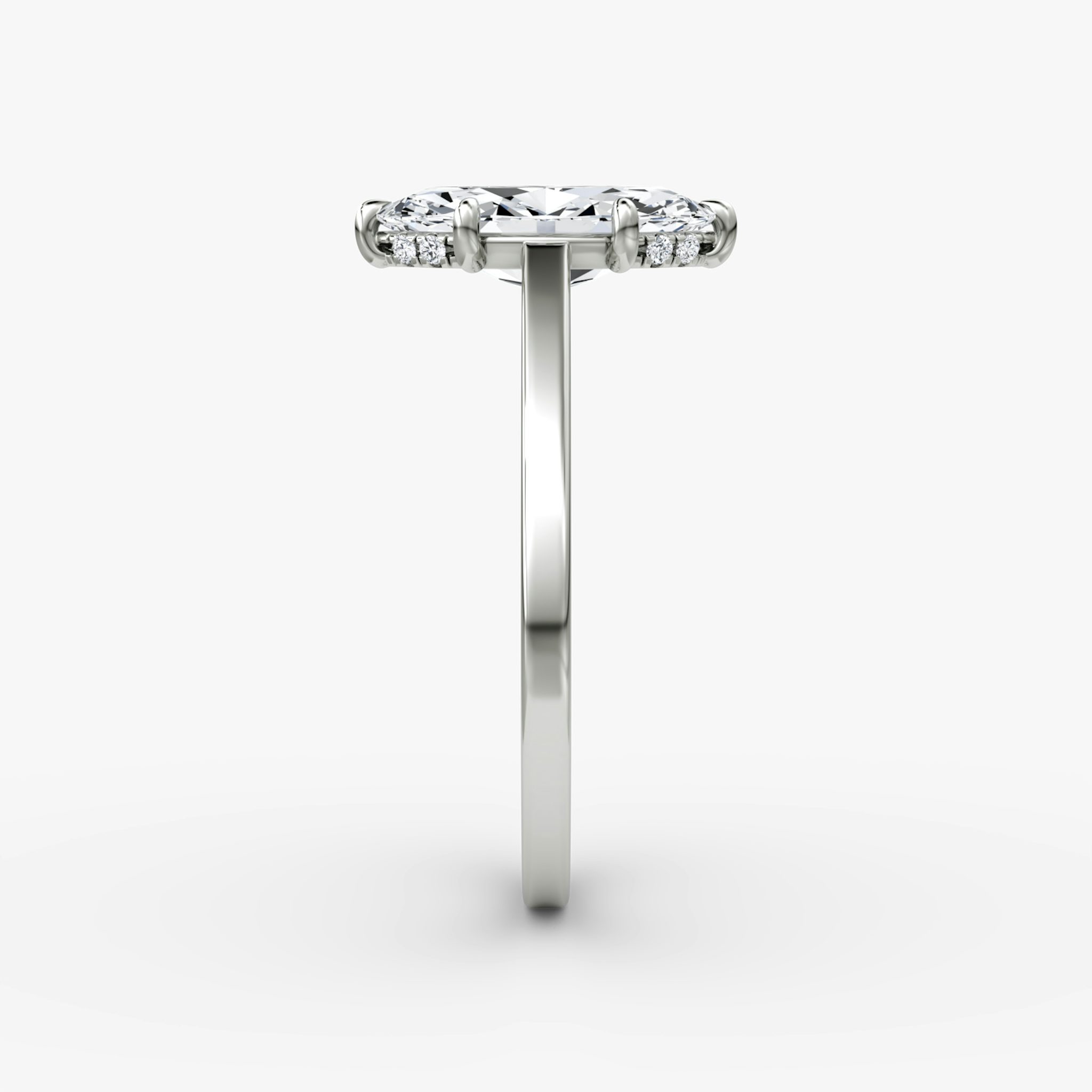 The Pavé Bridge | Marquise | 18k | White Gold | bandAccent: Plain | diamondOrientation: vertical | caratWeight: other