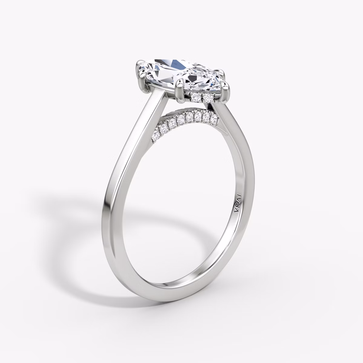 The Pavé Bridge | Marquise | Platinum | bandAccent: Plain | diamondOrientation: vertical | caratWeight: other