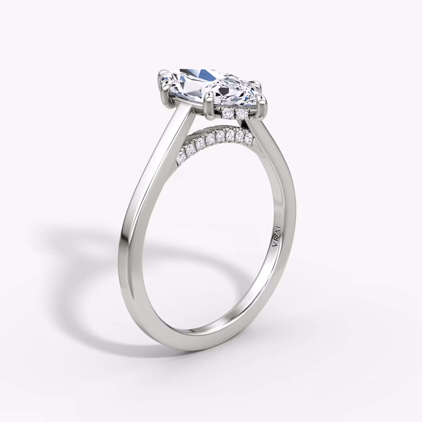 The Pavé Bridge Marquise | White Gold