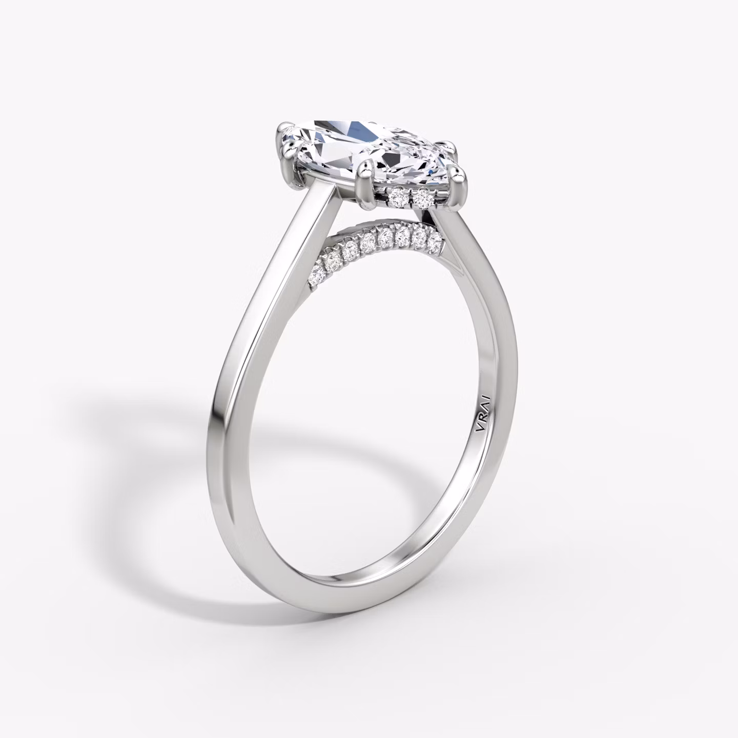 The Pavé Bridge | Marquise | Platinum | bandAccent: Plain | diamondOrientation: vertical | caratWeight: other
