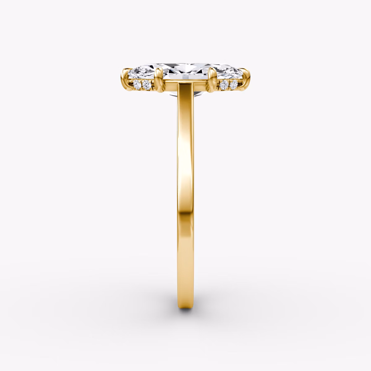 The Pavé Bridge | Marquise | 18k | Yellow Gold | bandAccent: Plain | diamondOrientation: vertical | caratWeight: other