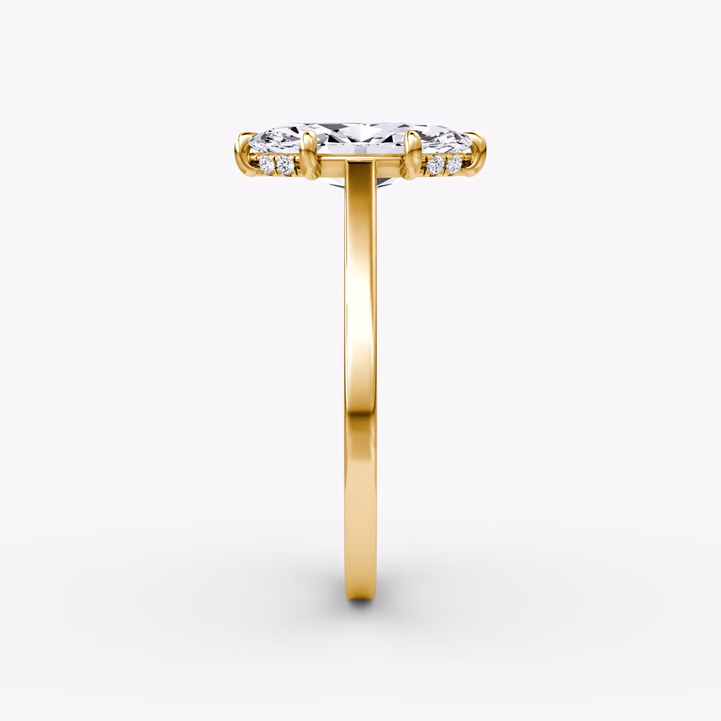 Anillo de compromiso Pavé Bridge | Marquise | 18k | Oro amarillo | bandAccent: Simple | diamondOrientation: vertical | caratWeight: other