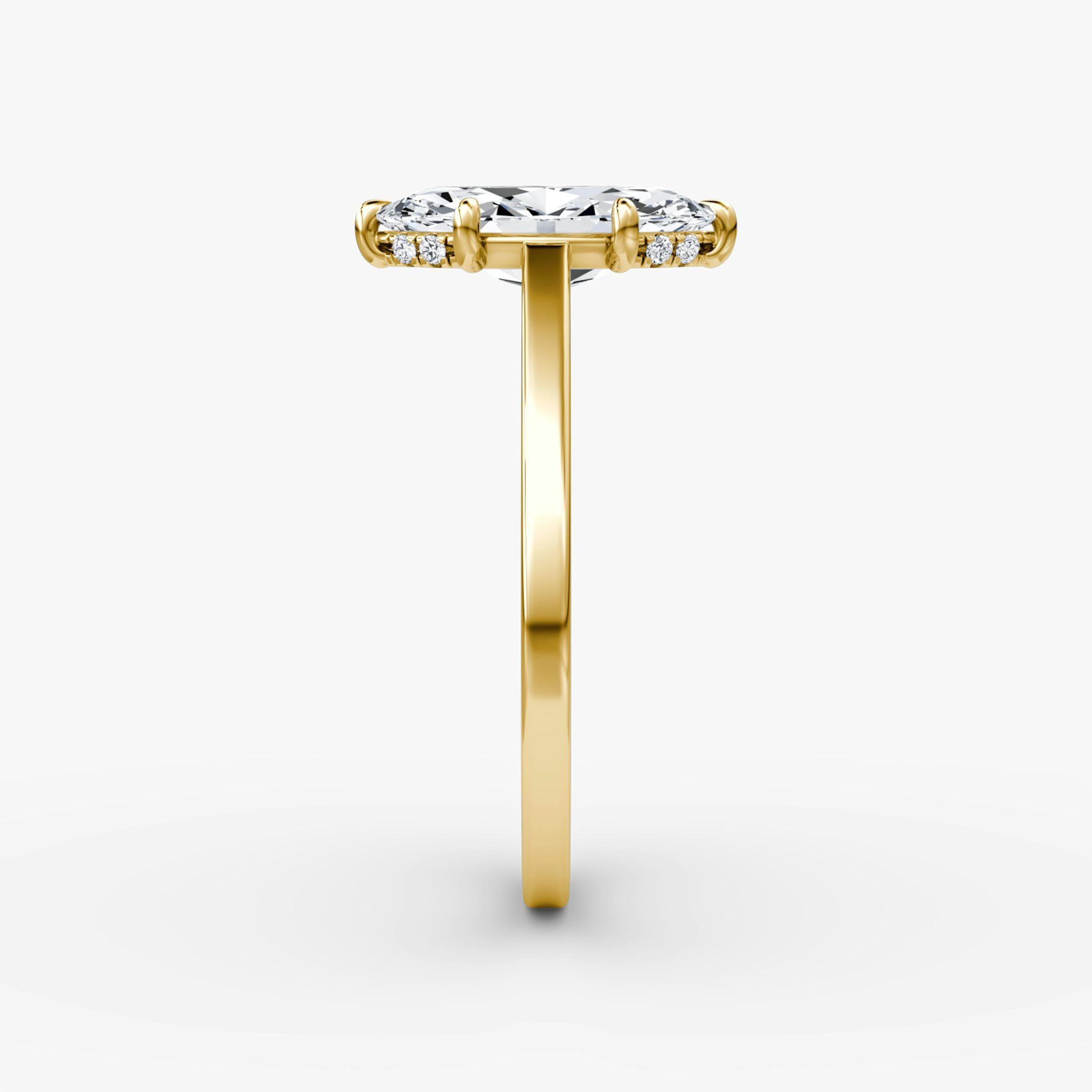 The Pavé Bridge | Marquise | 18k | Yellow Gold | bandAccent: Plain | diamondOrientation: vertical | caratWeight: other