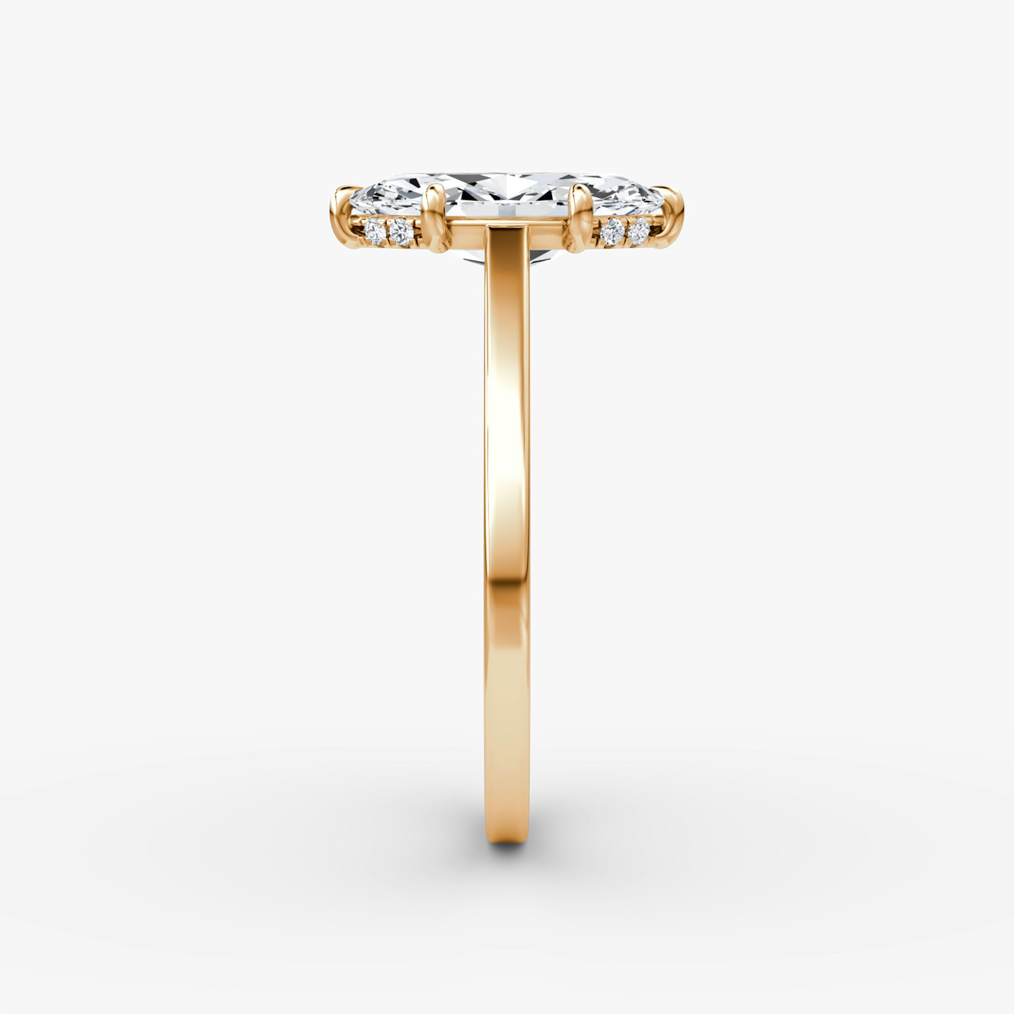 The Pavé Bridge | Marquise | 14k | Rose Gold | bandAccent: Plain | diamondOrientation: vertical | caratWeight: other