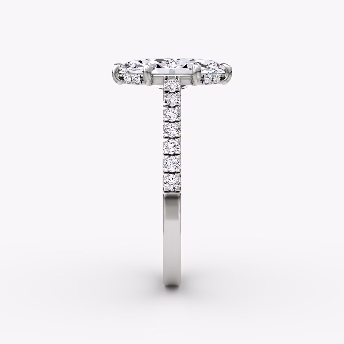 Pavé Bridge | Marquise | 18k | Weißgold | bandAccent: Mit Pavé-Besatz | diamondOrientation: vertical | caratWeight: other